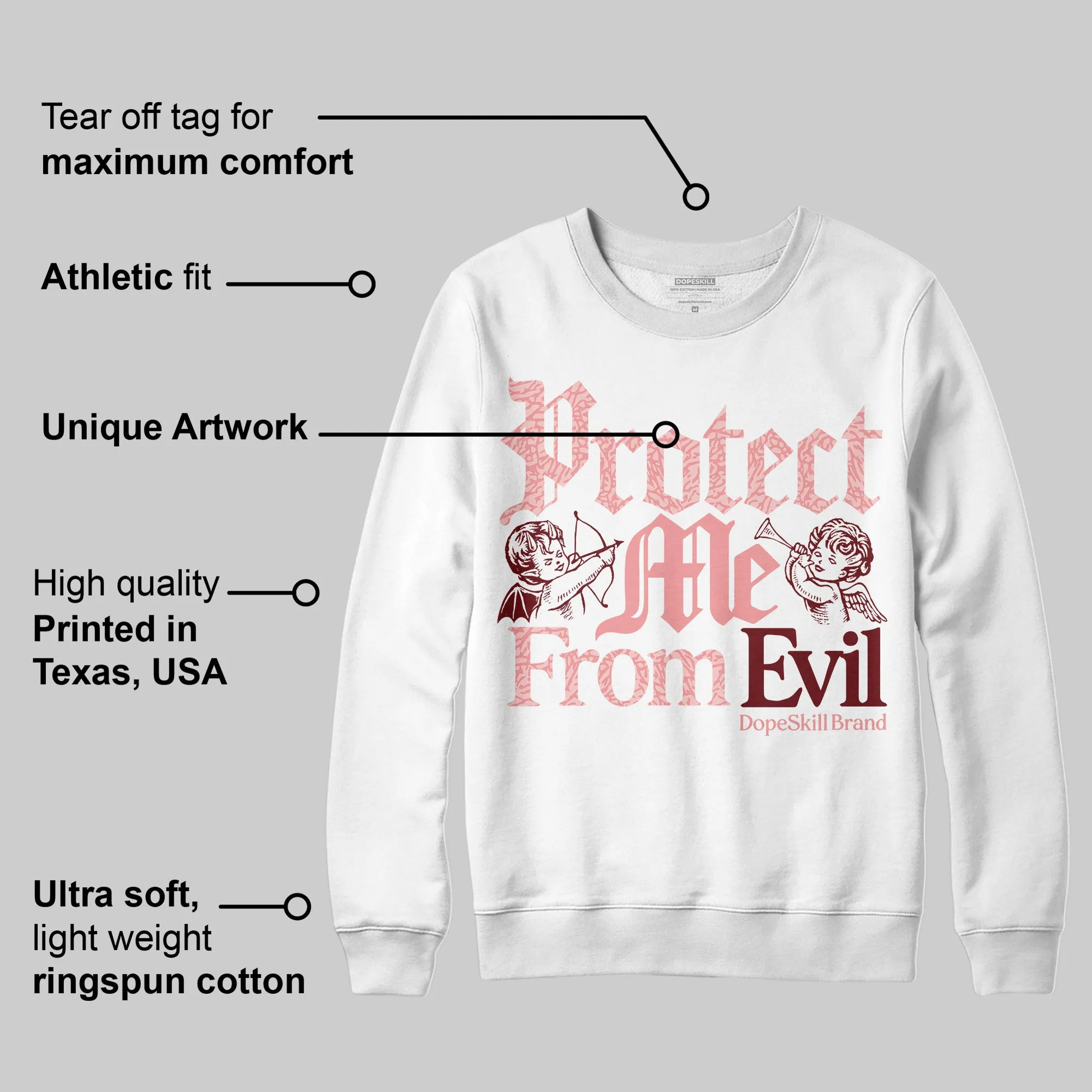 VALENTINE'S Day 3s DopeSkill Sweatshirt Protect Me From Evil Graphic sold by DopeSkill product image thumbnail 3