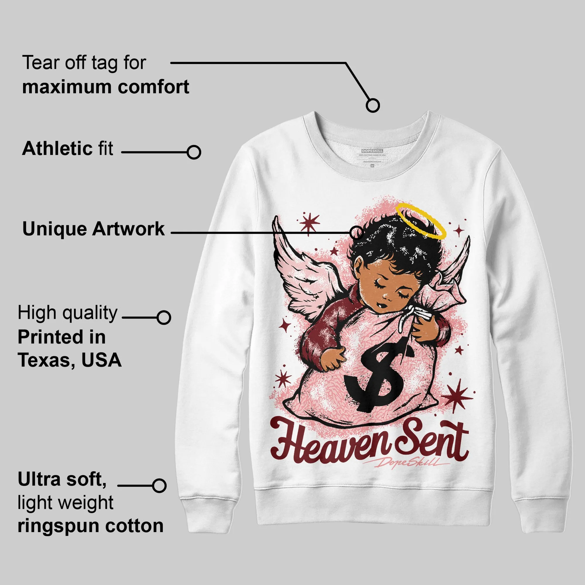 VALENTINE'S Day 3s DopeSkill Sweatshirt Heaven Sent Graphic sold by DopeSkill product image thumbnail 3