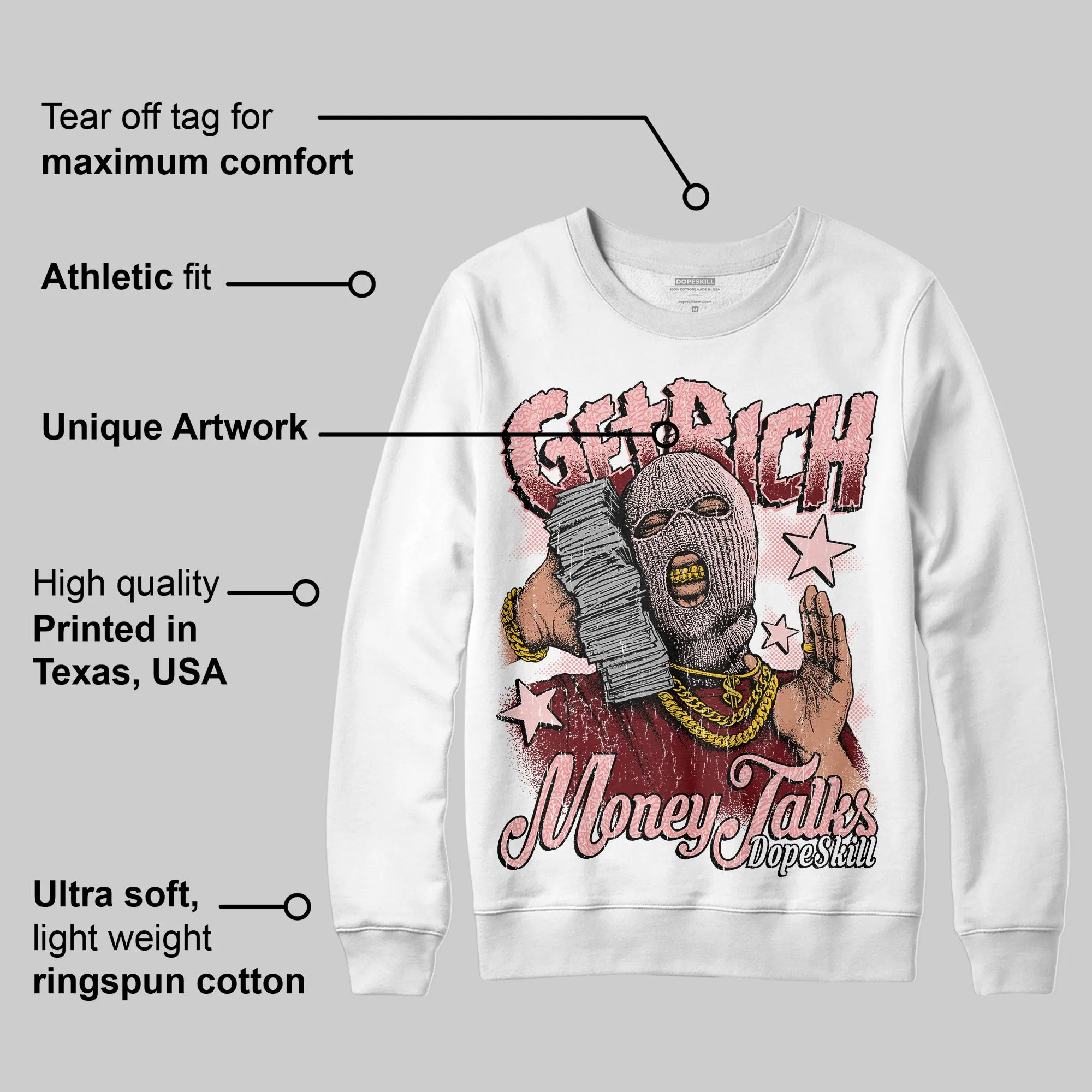 VALENTINE'S Day 3s DopeSkill Sweatshirt Get Rich Graphic sold by DopeSkill product image thumbnail 3