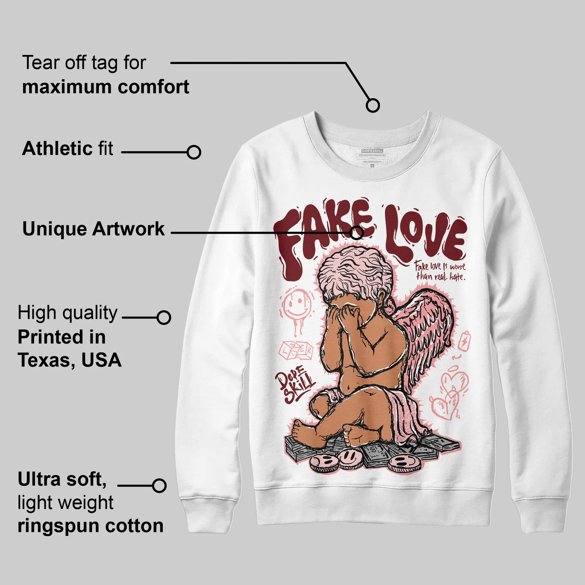 VALENTINE'S Day 3s DopeSkill Sweatshirt False Love Graphic sold by DopeSkill product image thumbnail 3