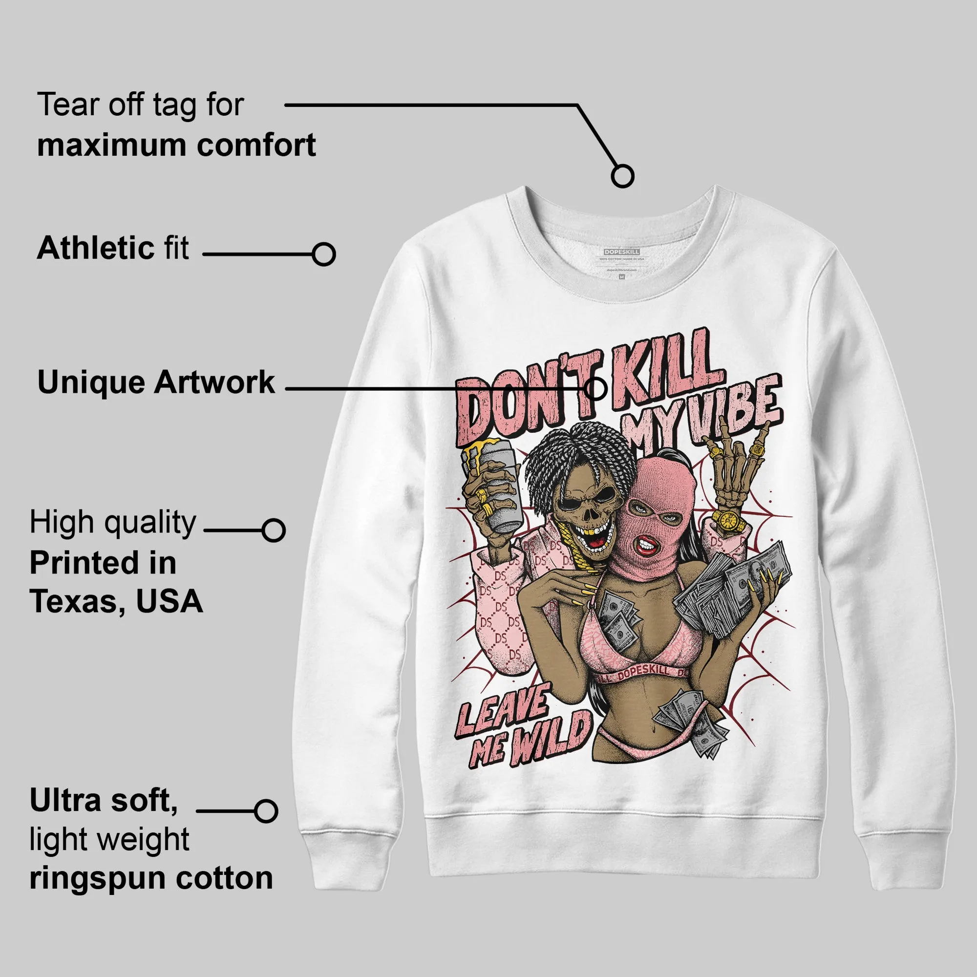 VALENTINE'S Day 3s DopeSkill Sweatshirt Don't Kill My Vibe Graphic sold by DopeSkill product image thumbnail 3