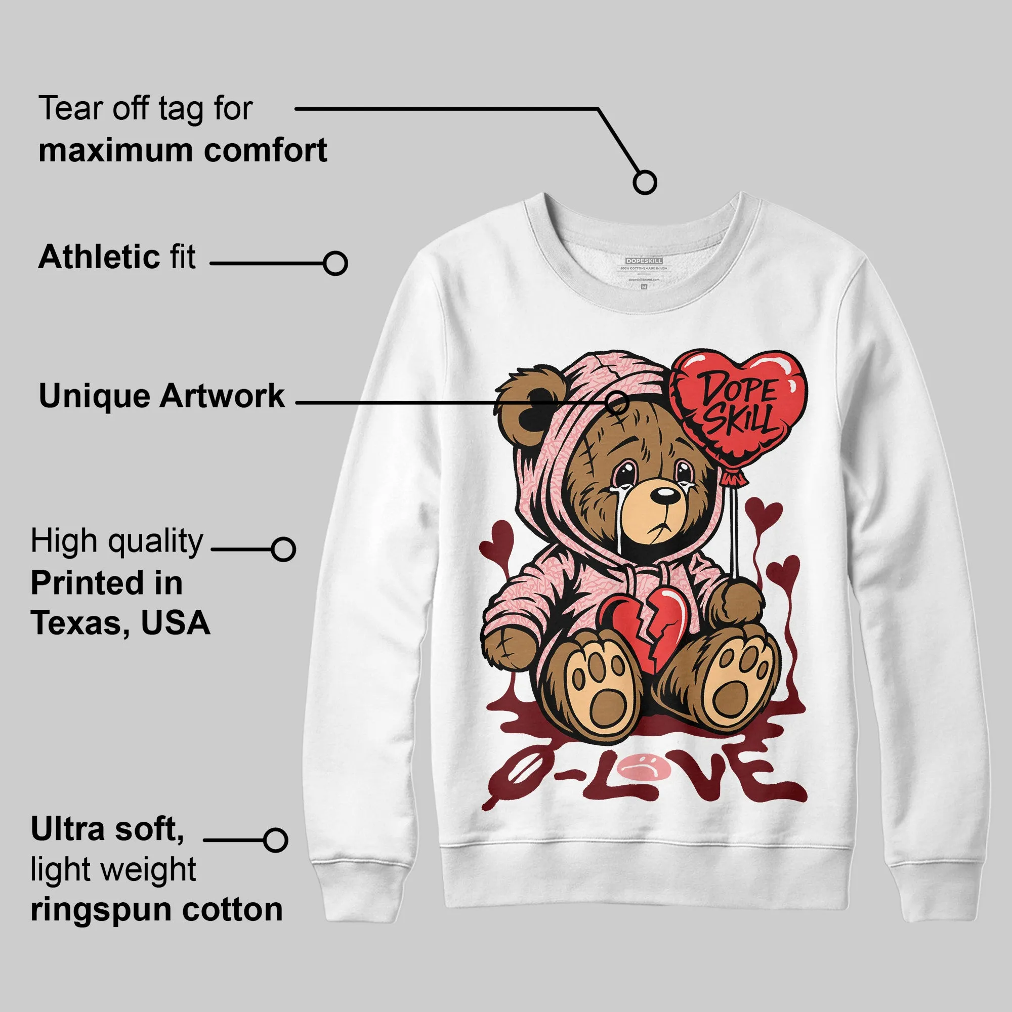 VALENTINE'S Day 3s DopeSkill Sweatshirt Broken Bear Graphic sold by DopeSkill product image thumbnail 3