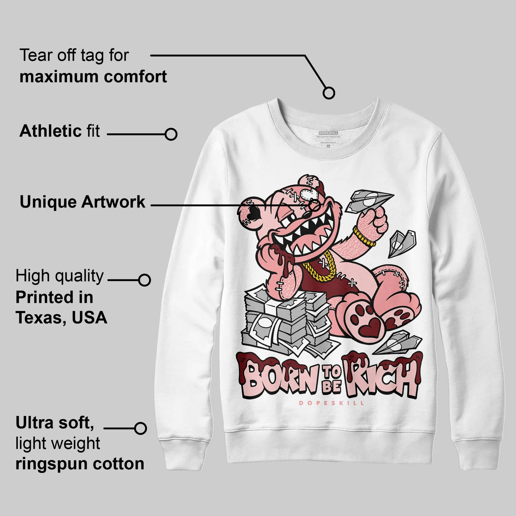 VALENTINE'S Day 3s DopeSkill Sweatshirt Born To Be Rich Graphic sold by DopeSkill product image thumbnail 3