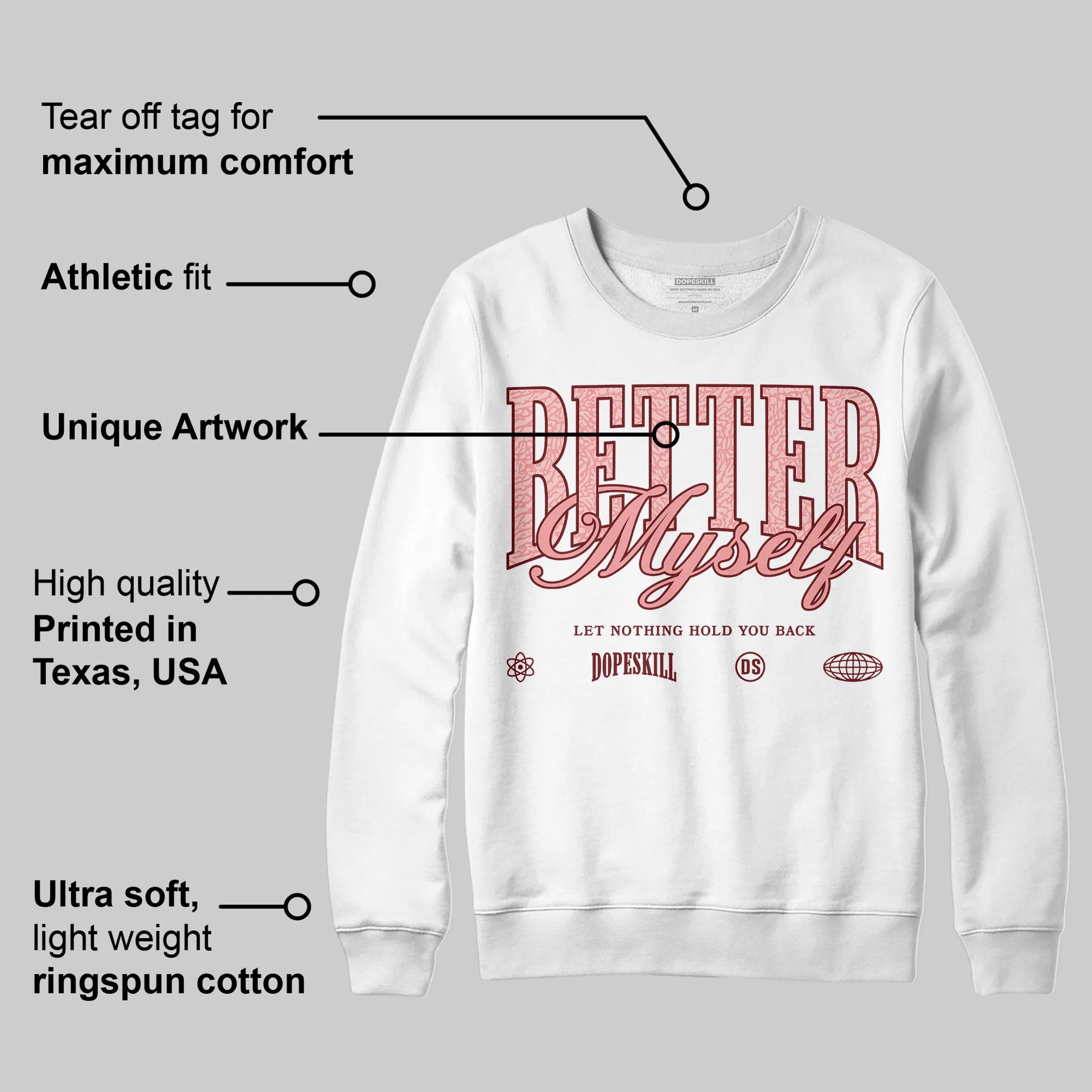 VALENTINE'S Day 3s DopeSkill Sweatshirt Better Myself Graphic sold by DopeSkill product image thumbnail 3