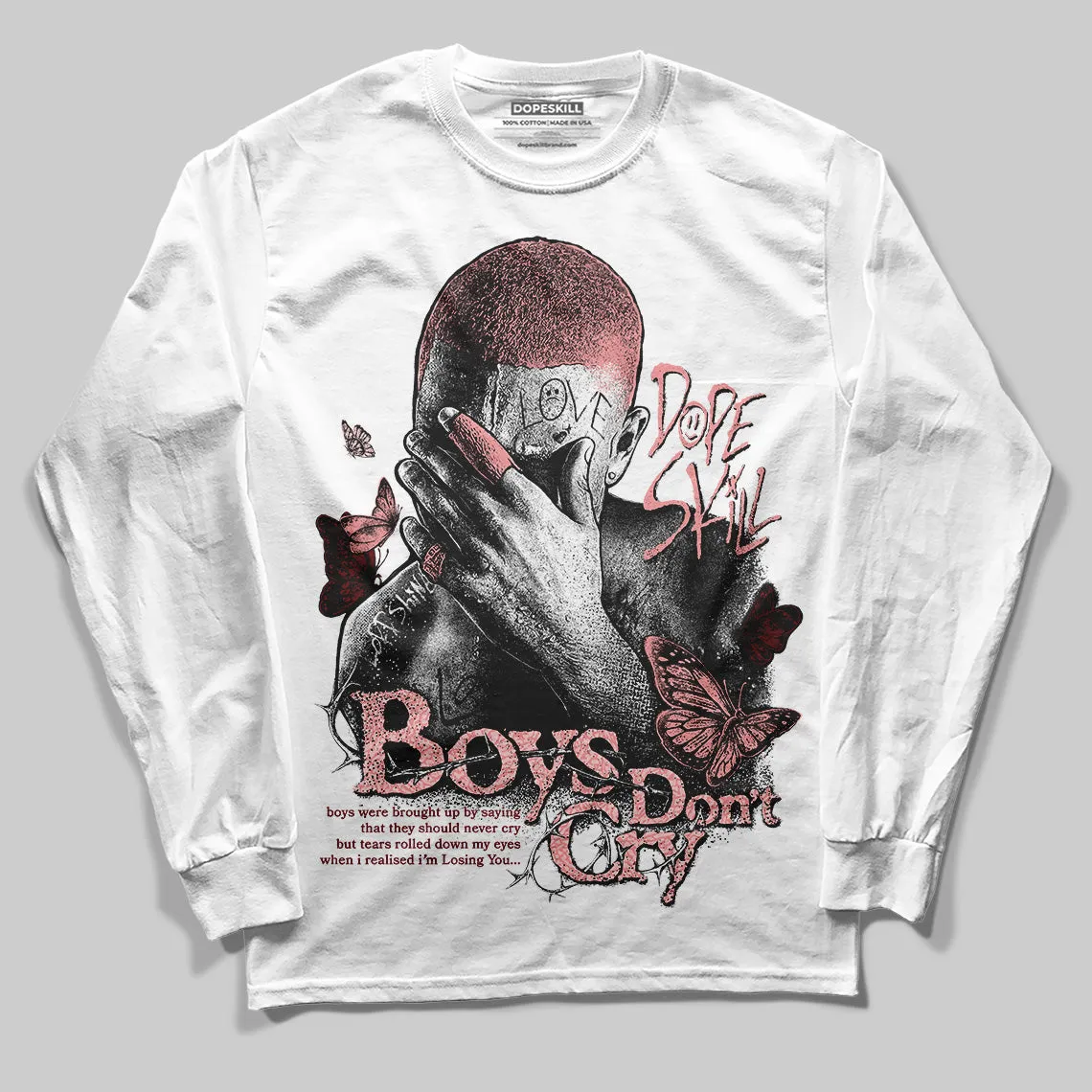 VALENTINE'S Day 3s DopeSkill Long Sleeve T-Shirt Boys Don't Cry Graphic sold by DopeSkill