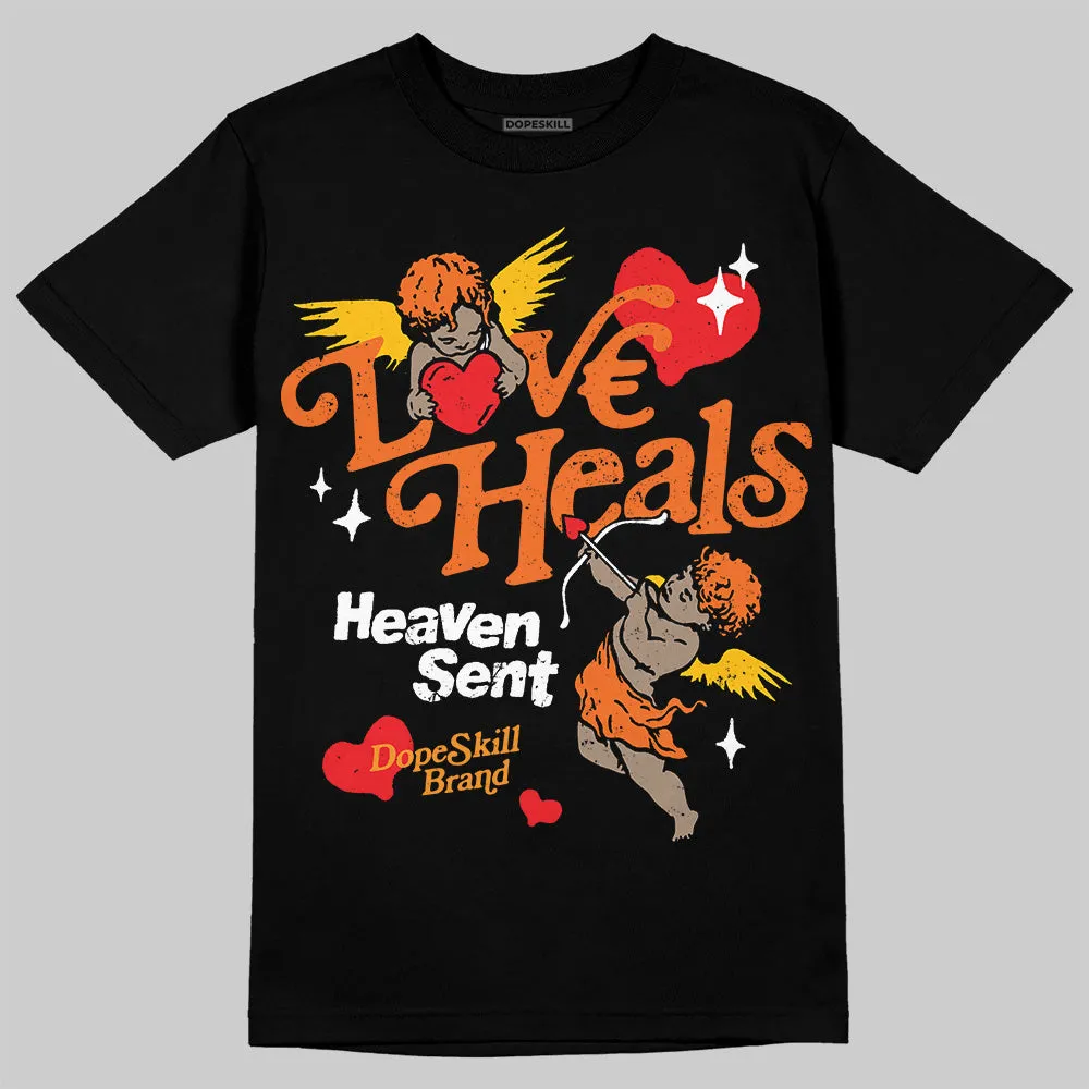 Orange Black White DopeSkill T-Shirt New Love Heals Graphic sold by DopeSkill product image thumbnail 2