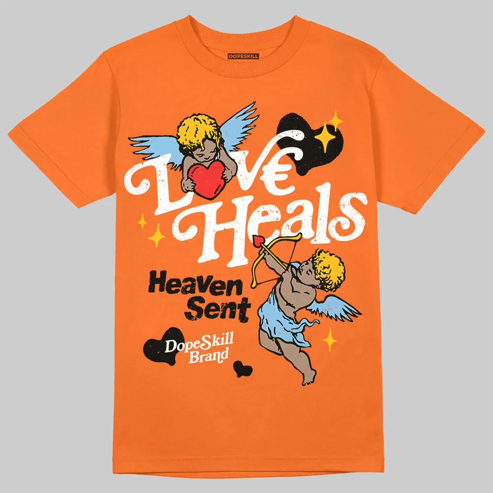 Orange Black White DopeSkill T-Shirt New Love Heals Graphic sold by DopeSkill product image thumbnail 3