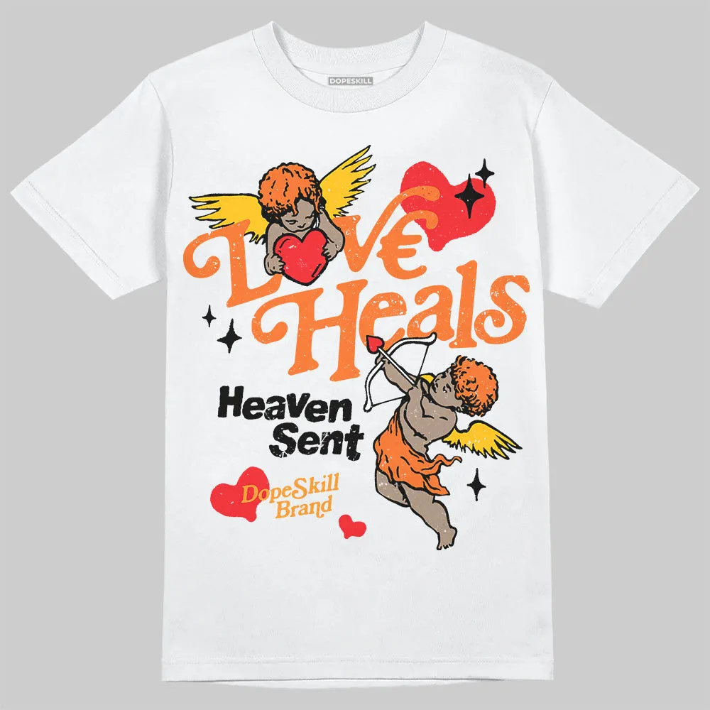 Orange Black White DopeSkill T-Shirt New Love Heals Graphic sold by DopeSkill