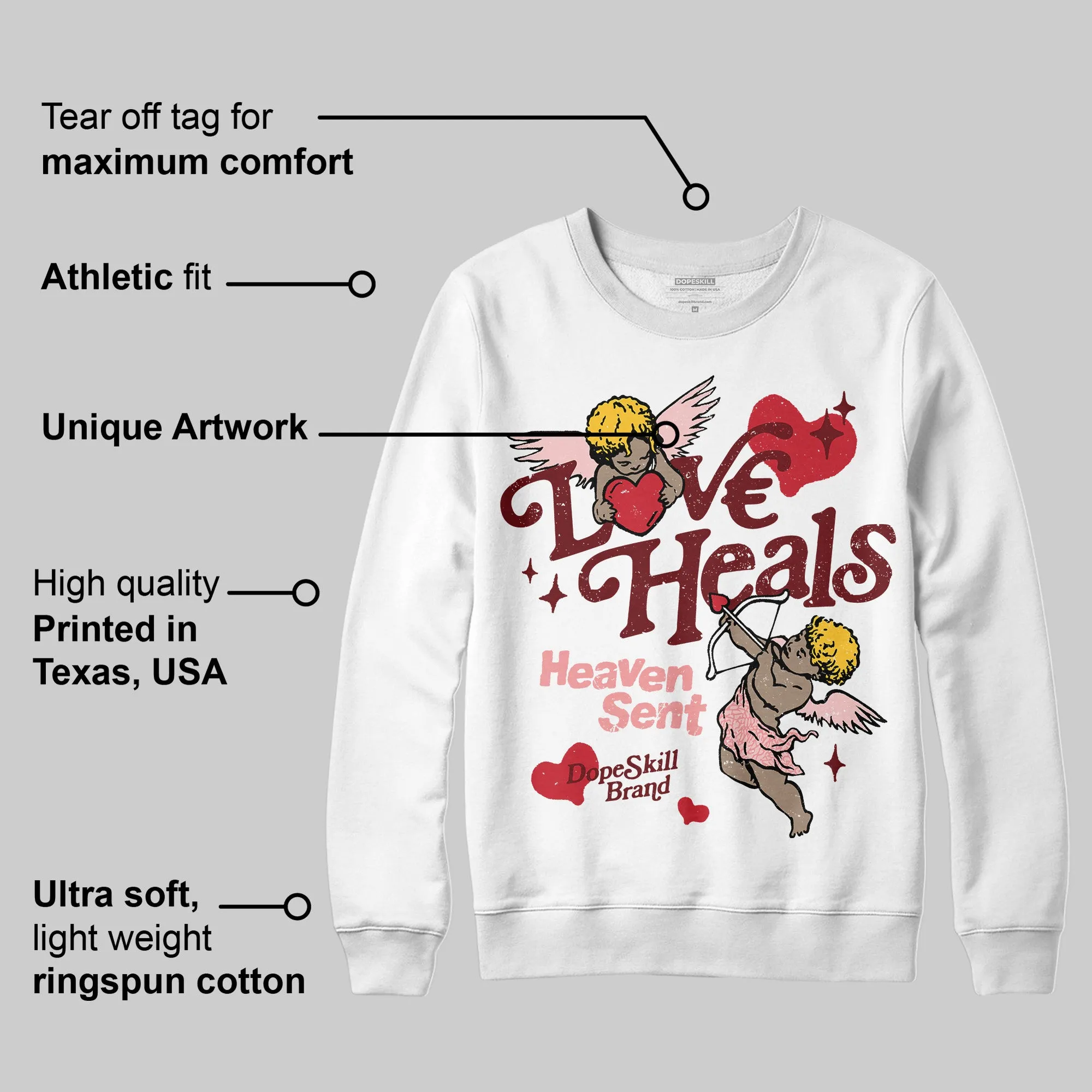 VALENTINE'S Day 3s DopeSkill Sweatshirt New Love Heals Graphic sold by DopeSkill product image thumbnail 3