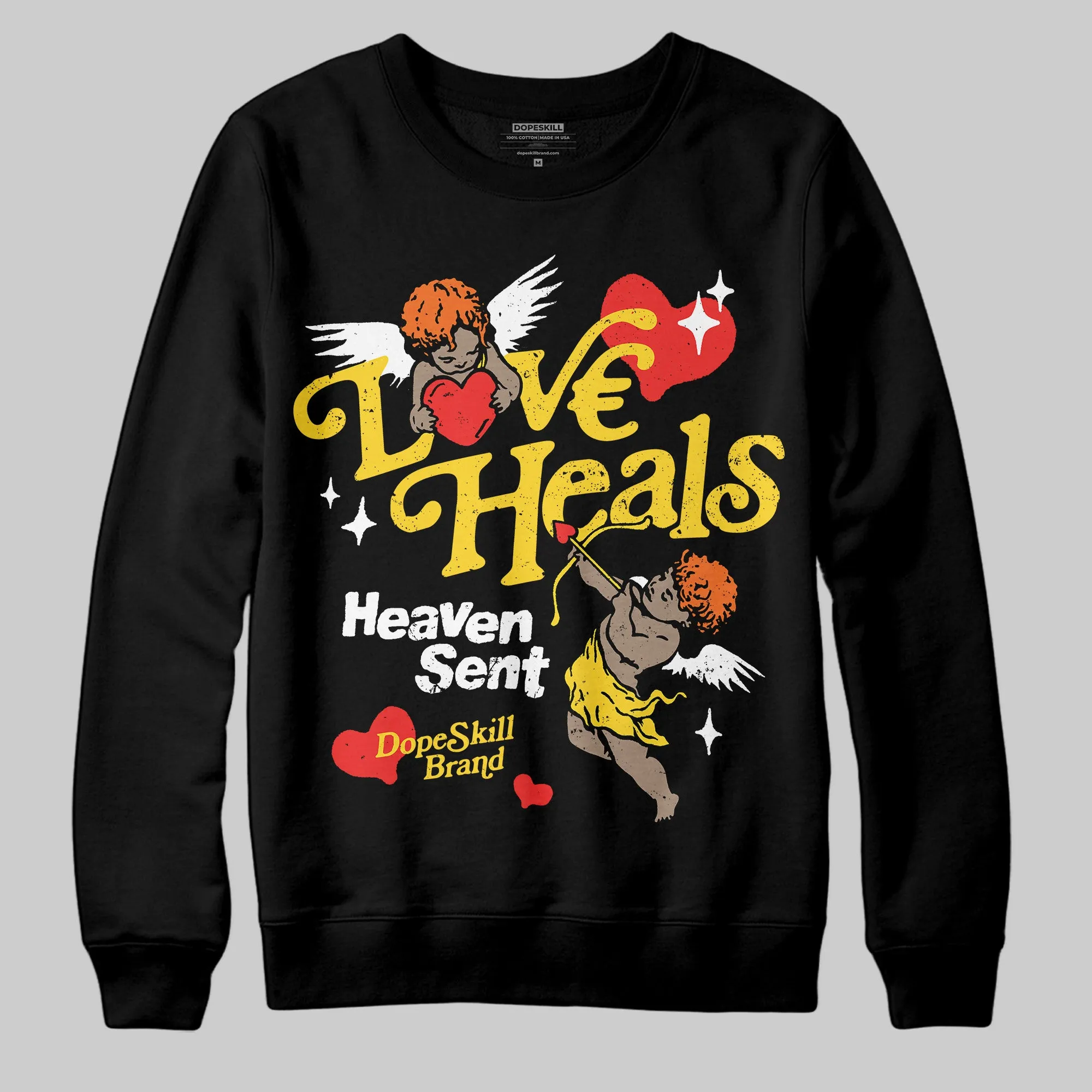 Black Tour Yellow AJ 4 Thunder DopeSkill Sweatshirt New Love Heals Graphic sold by DopeSkill