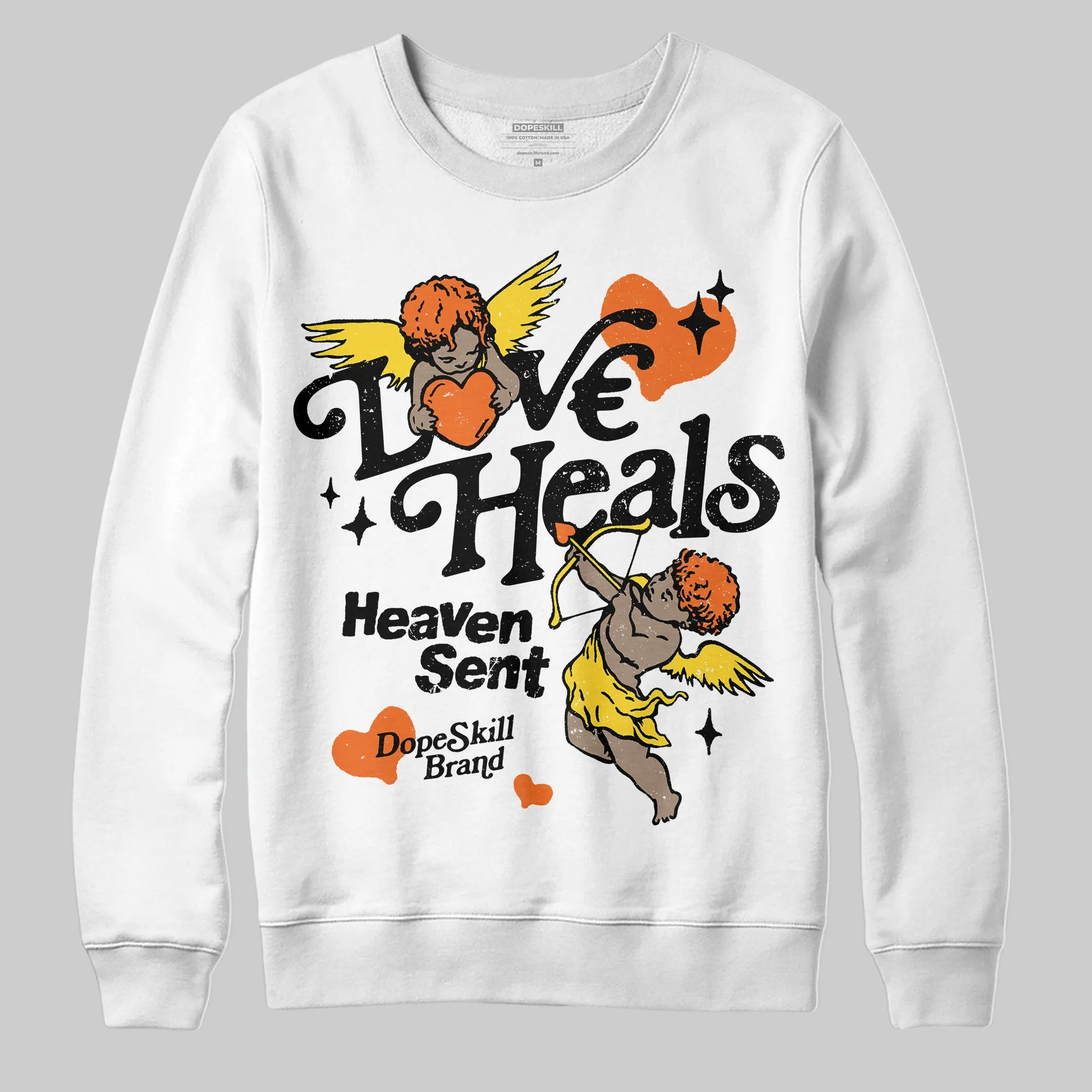 Black Tour Yellow AJ 4 Thunder DopeSkill Sweatshirt New Love Heals Graphic sold by DopeSkill product image thumbnail 2
