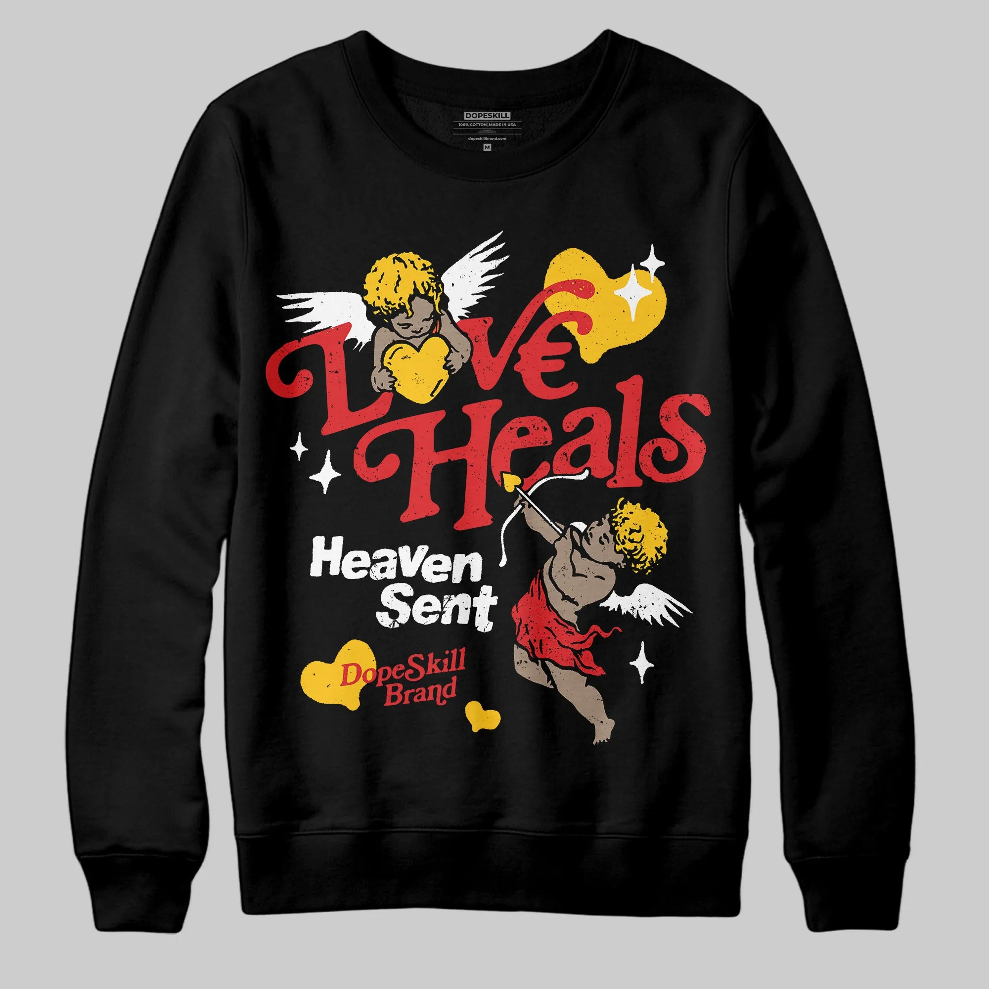 Red Cement 4s DopeSkill Sweatshirt New Love Heals Graphic sold by DopeSkill product image thumbnail 2
