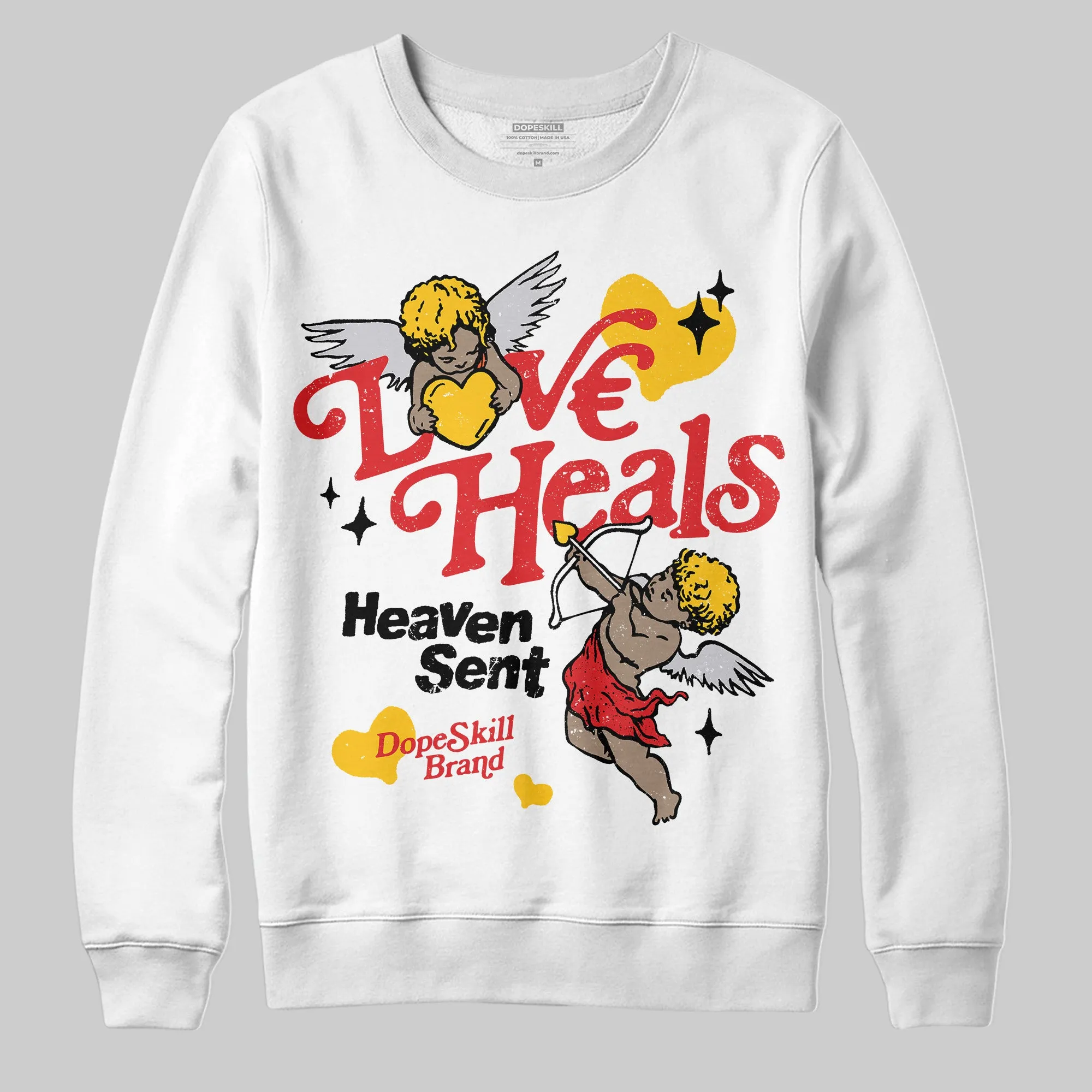 Red Cement 4s DopeSkill Sweatshirt New Love Heals Graphic sold by DopeSkill