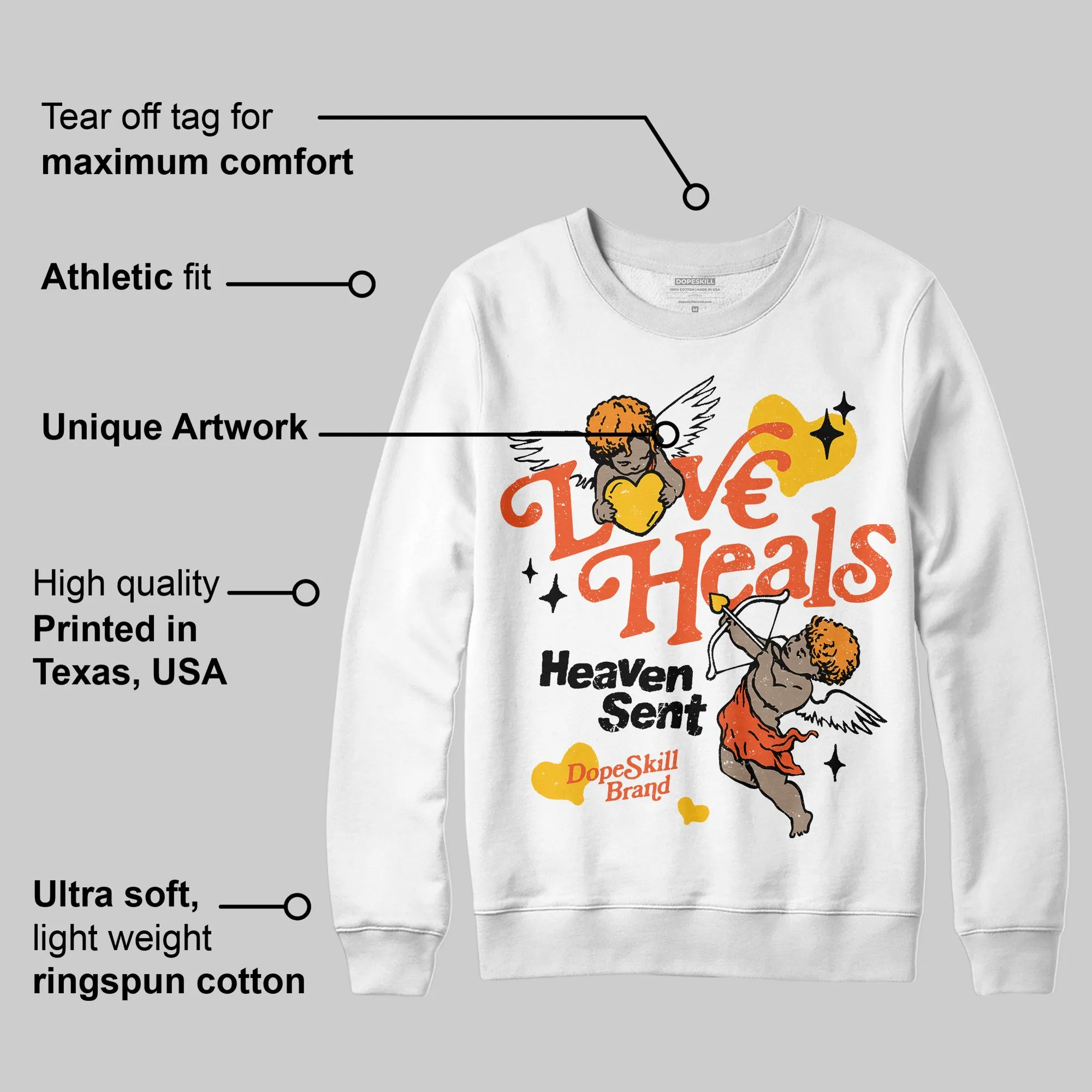 Orange Milk DopeSkill Sweatshirt New Love Heals Graphic sold by DopeSkill product image thumbnail 3