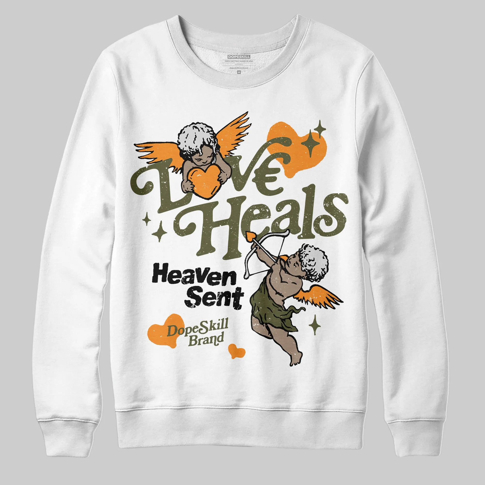 Olive 5s DopeSkill Sweatshirt New Love Heals Graphic sold by DopeSkill