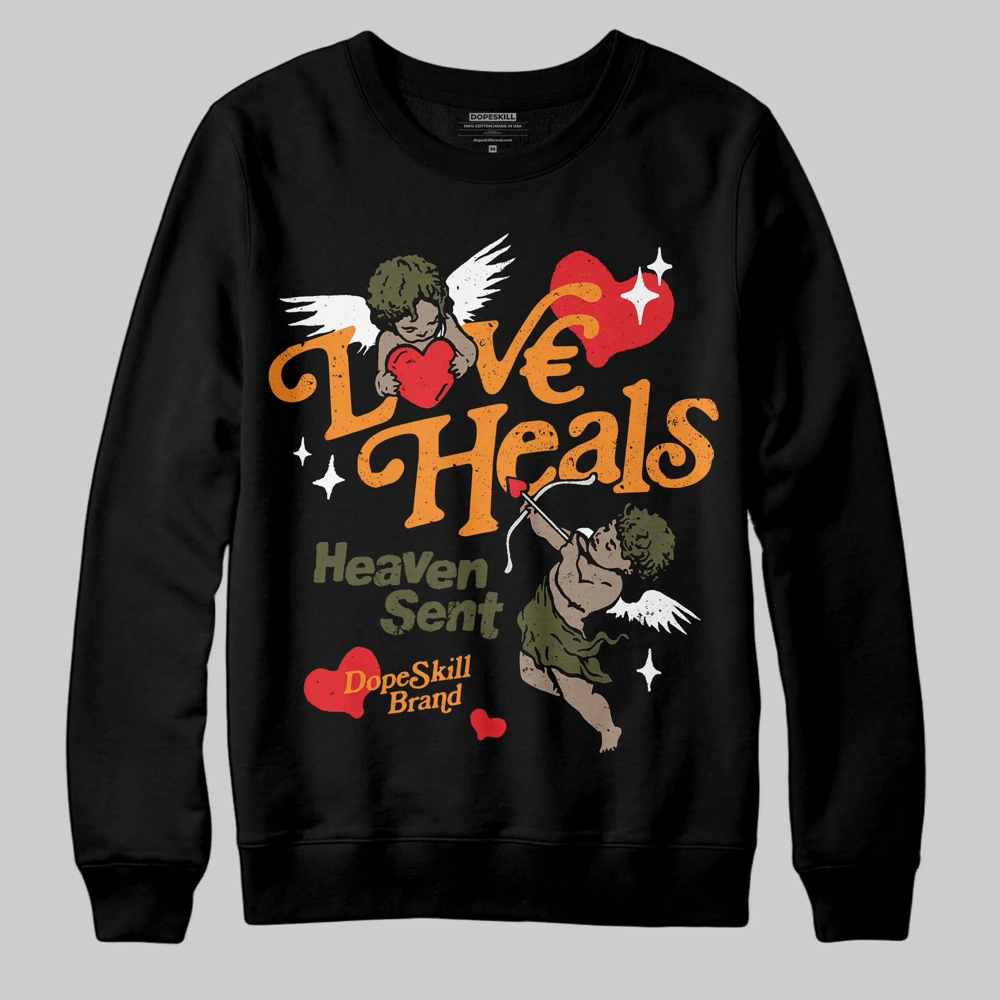 Olive 5s DopeSkill Sweatshirt New Love Heals Graphic sold by DopeSkill product image thumbnail 2