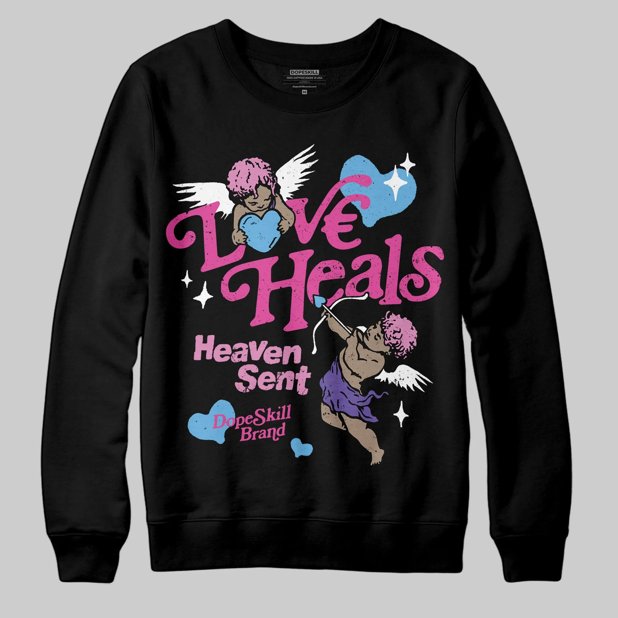 Dunk Active Fuchsia DopeSkill Sweatshirt New Love Heals Graphic sold by DopeSkill product image thumbnail 2