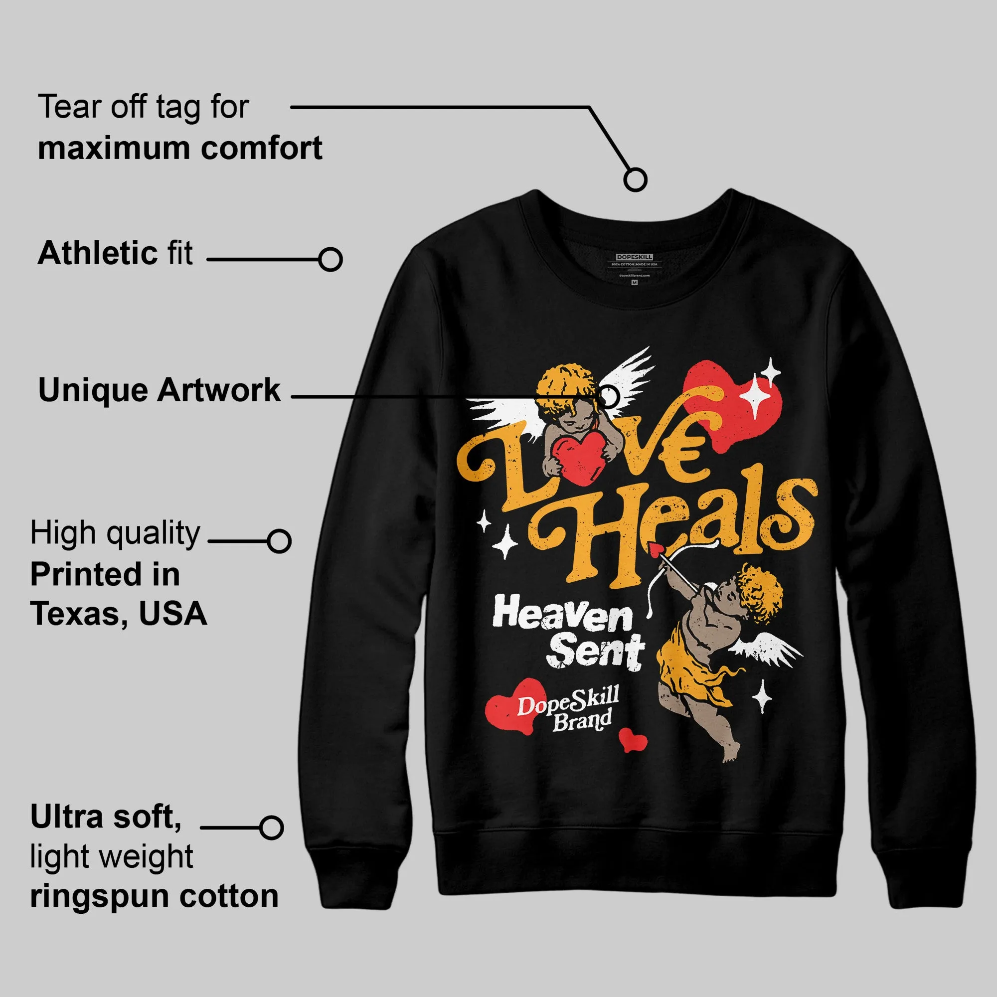 Black Taxi 12s DopeSkill Sweatshirt New Love Heals Graphic sold by DopeSkill product image thumbnail 3
