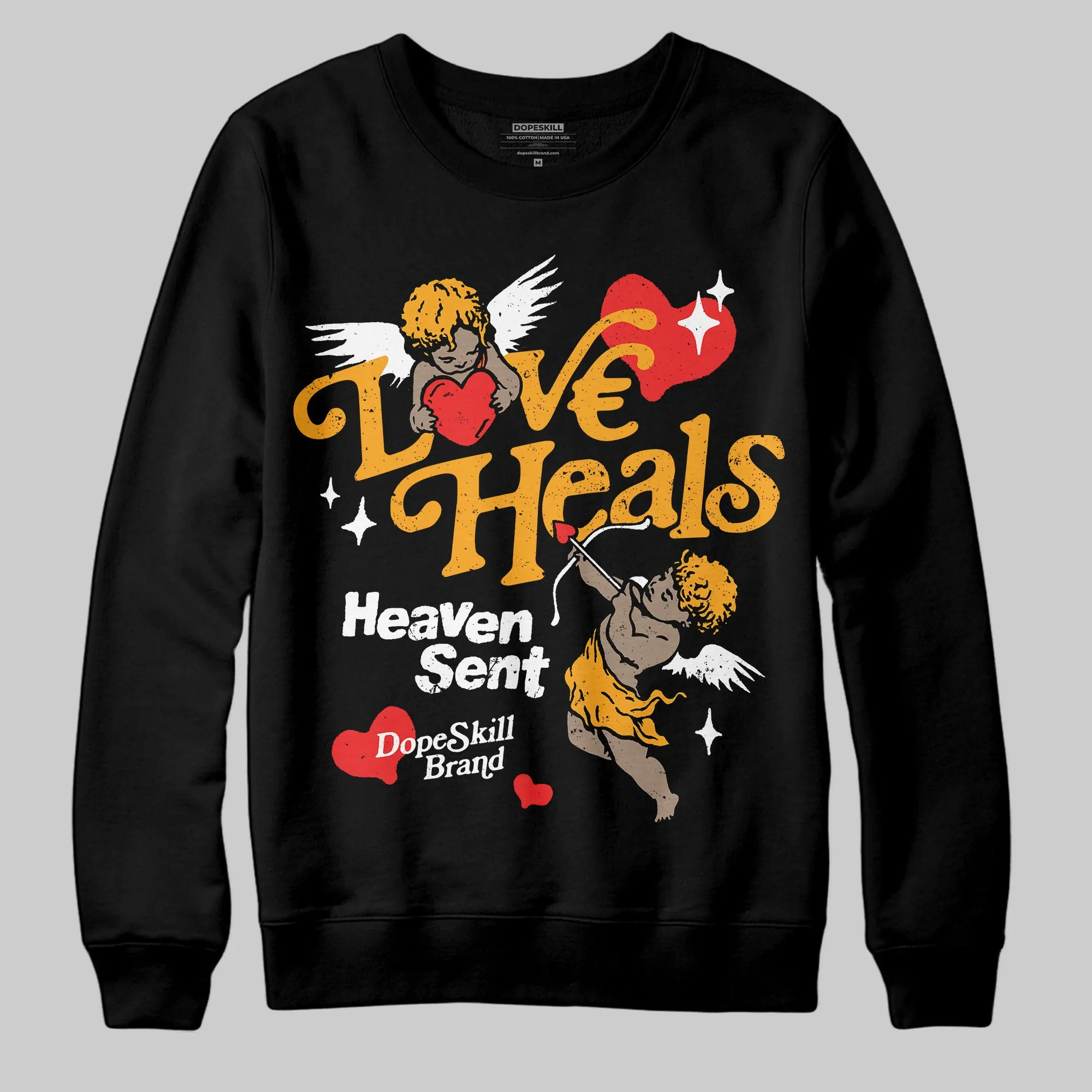 Black Taxi 12s DopeSkill Sweatshirt New Love Heals Graphic sold by DopeSkill