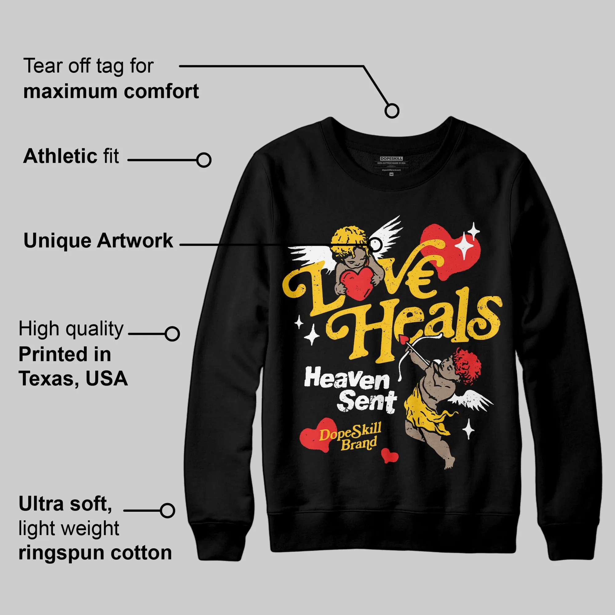 Yellow Collection DopeSkill Sweatshirt New Love Heals Graphic sold by DopeSkill product image thumbnail 3