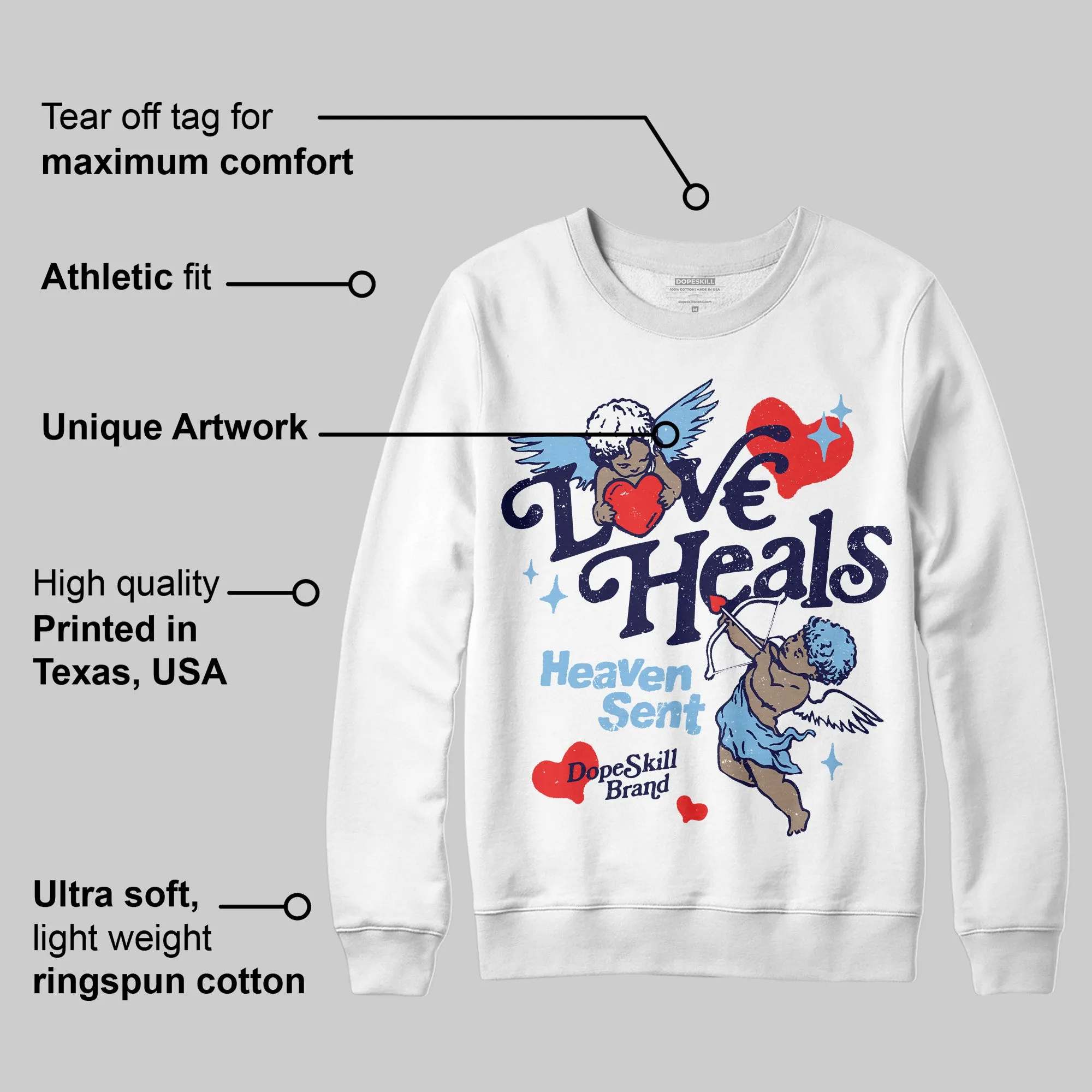 University Blue Collection DopeSkill Sweatshirt New Love Heals Graphic sold by DopeSkill product image thumbnail 3