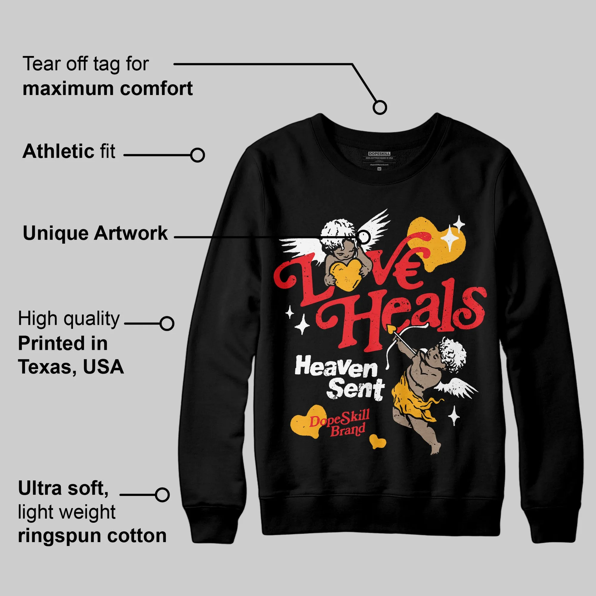 Red Collection DopeSkill Sweatshirt New Love Heals Graphic sold by DopeSkill product image thumbnail 4