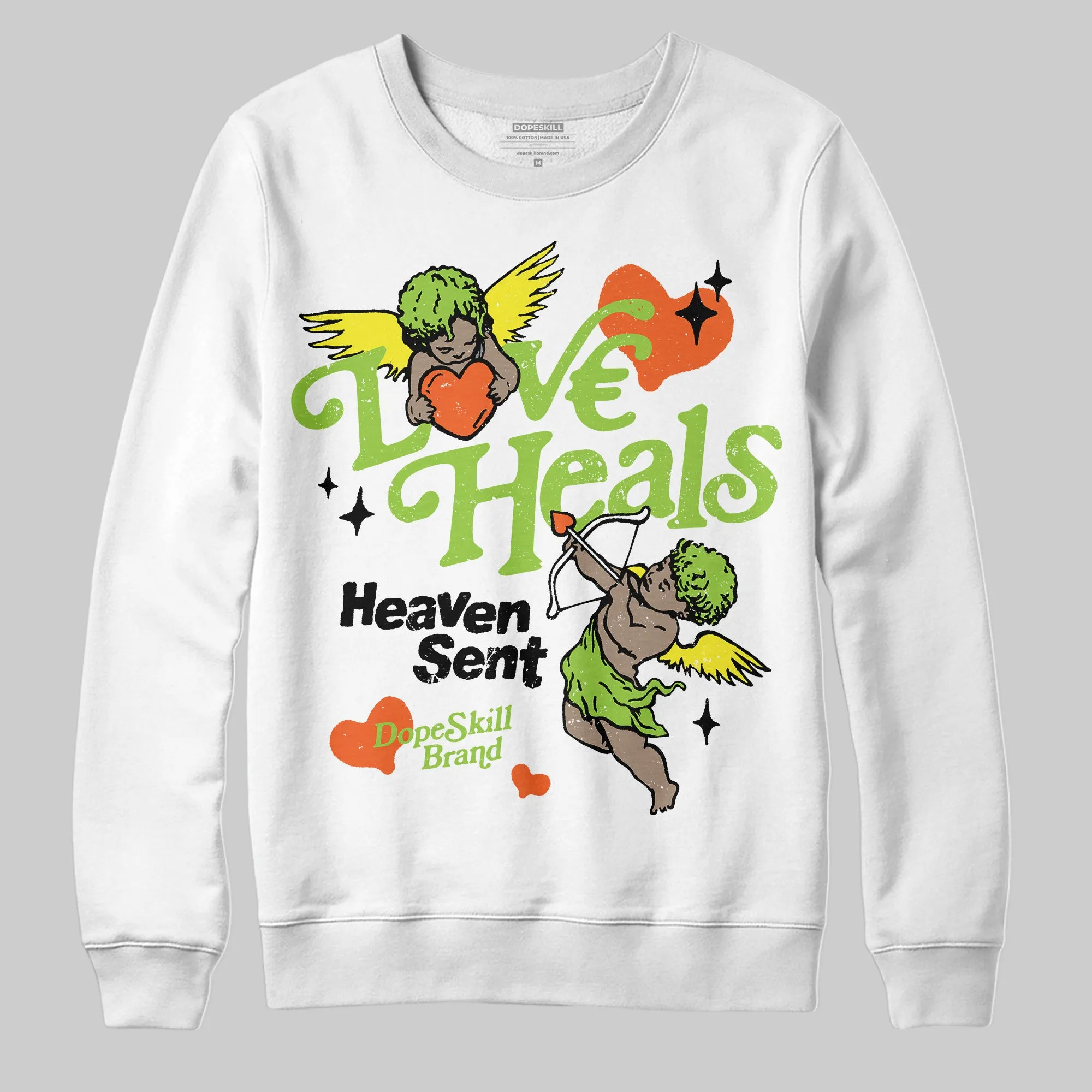 Neon Green Collection DopeSkill Sweatshirt New Love Heals Graphic sold by DopeSkill product image thumbnail 2
