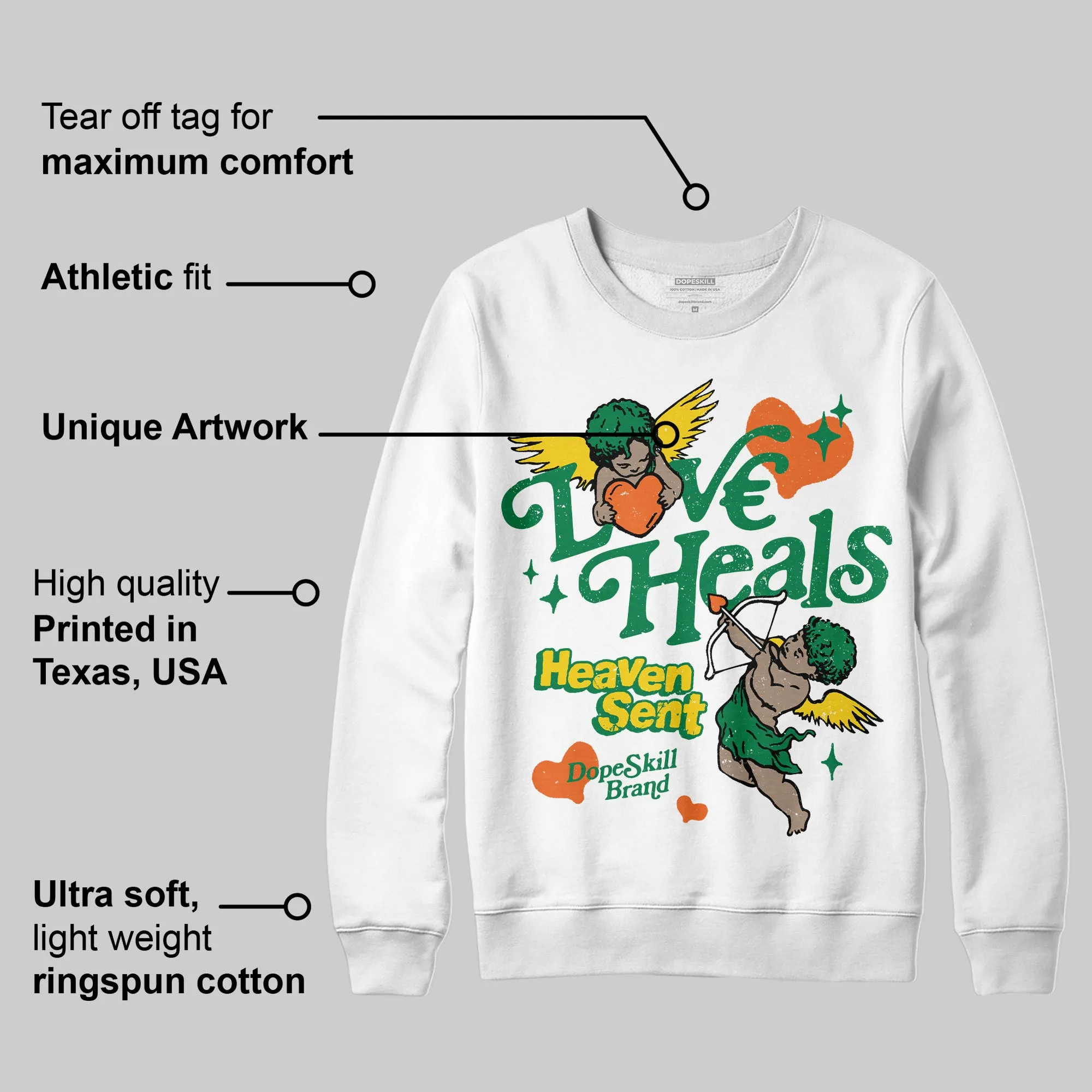 Green Collection DopeSkill Sweatshirt New Love Heals Graphic sold by DopeSkill product image thumbnail 3