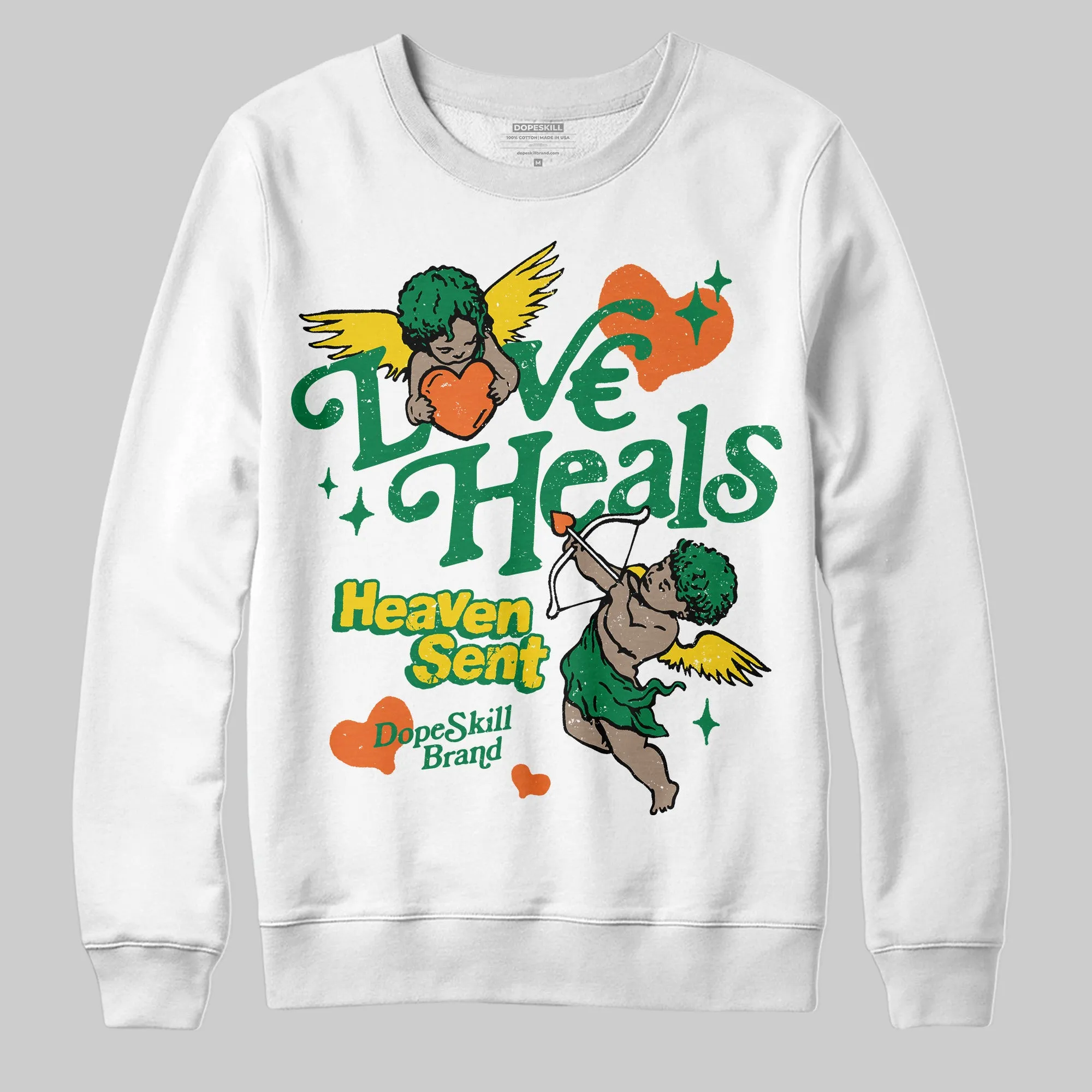 Green Collection DopeSkill Sweatshirt New Love Heals Graphic sold by DopeSkill