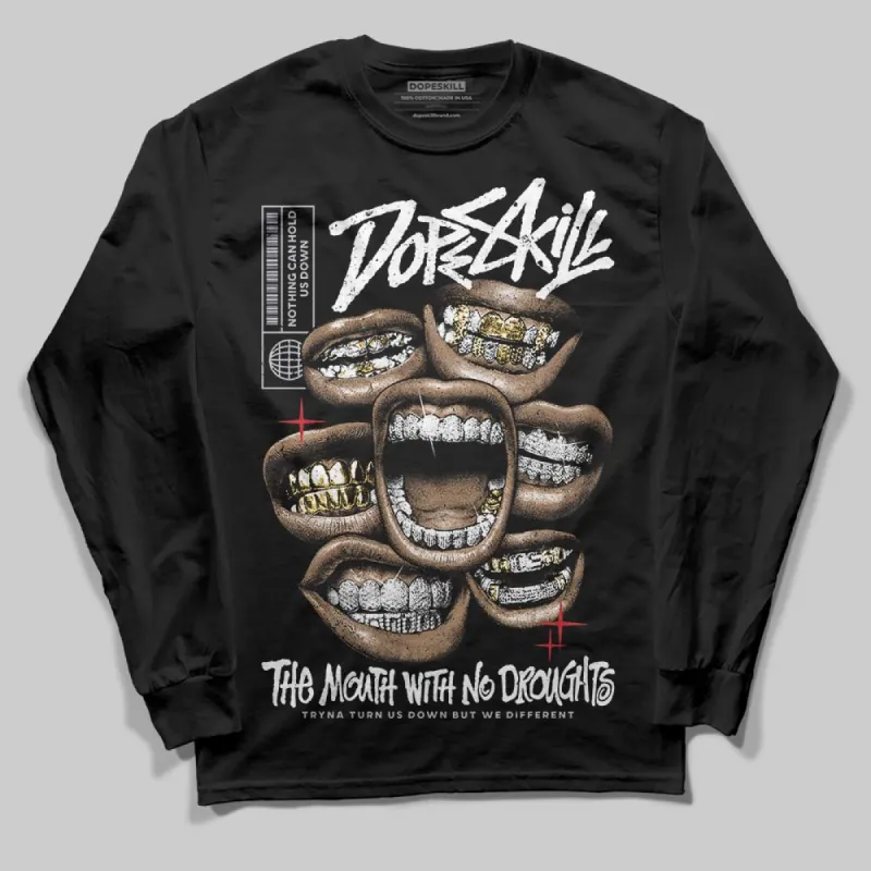 Black Metallic Reimagined 5s DopeSkill Long Sleeve T-Shirt The Mouth With No Droughts Graphic sold by DopeSkill