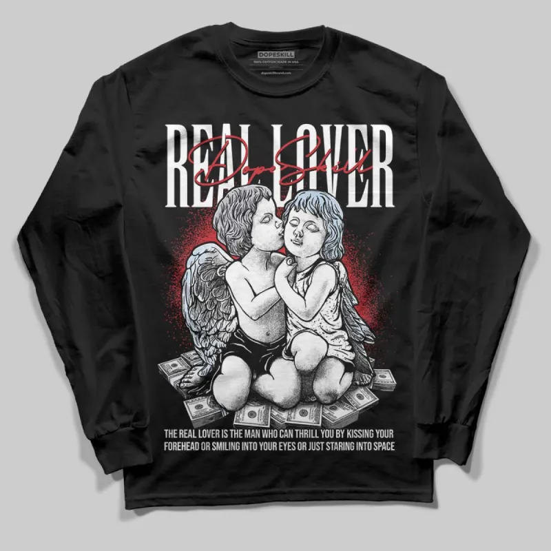 Black Metallic Reimagined 5s DopeSkill Long Sleeve T-Shirt Real Lover Graphic sold by DopeSkill