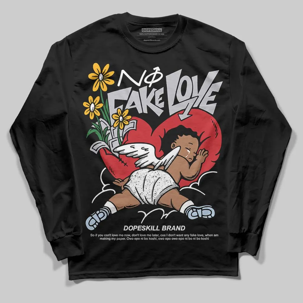 Black Metallic Reimagined 5s DopeSkill Long Sleeve T-Shirt No Fake Love Graphic sold by DopeSkill