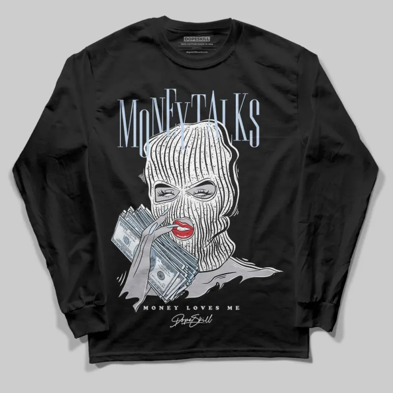 Black Metallic Reimagined 5s DopeSkill Long Sleeve T-Shirt Money Talks Graphic sold by DopeSkill