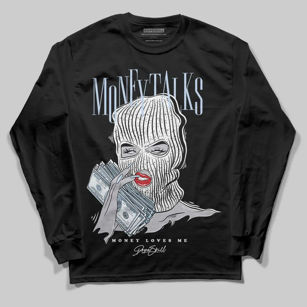 Black Metallic Reimagined 5s DopeSkill Long Sleeve T-Shirt Money Talks Graphic sold by DopeSkill