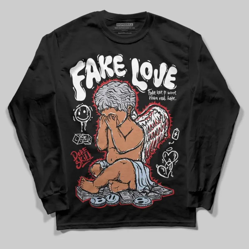 Black Metallic Reimagined 5s DopeSkill Long Sleeve T-Shirt False Love Graphic made by DopeSkill