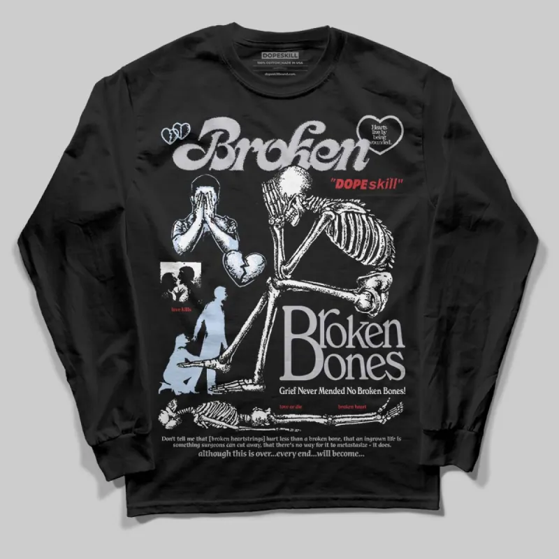 Black Metallic Reimagined 5s DopeSkill Long Sleeve T-Shirt Broken Bones Graphic sold by DopeSkill