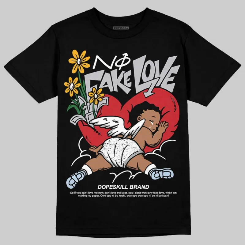 Black Metallic Reimagined 5s DopeSkill T-Shirt No Fake Love Graphic sold by DopeSkill