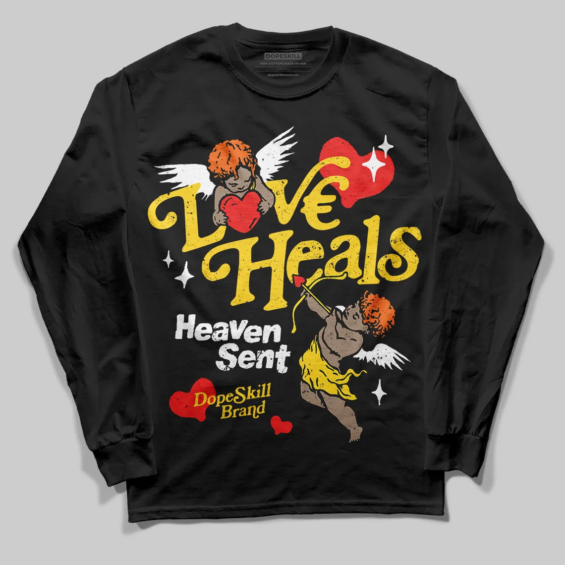 Black Tour Yellow AJ 4 Thunder DopeSkill Long Sleeve T-Shirt New Love Heals Graphic sold by DopeSkill