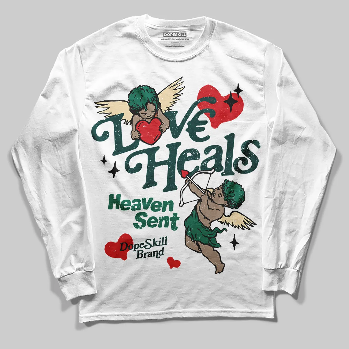 Oxidized Green 4s DopeSkill Long Sleeve T-Shirt New Love Heals Graphic sold by DopeSkill