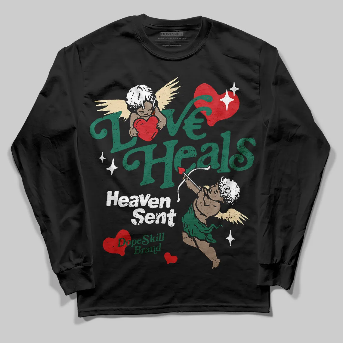Oxidized Green 4s DopeSkill Long Sleeve T-Shirt New Love Heals Graphic sold by DopeSkill product image thumbnail 2