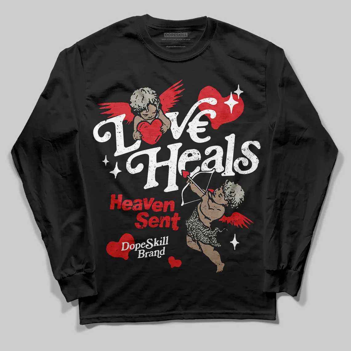 Fire Red 3s DopeSkill Long Sleeve T-Shirt New Love Heals Graphic sold by DopeSkill product image thumbnail 2
