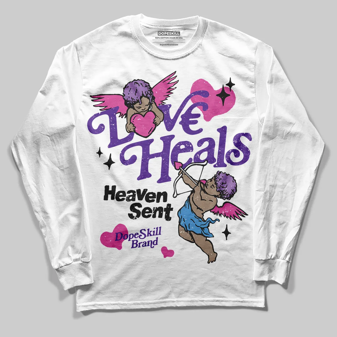PURPLE Collection DopeSkill Long Sleeve T-Shirt New Love Heals Graphic sold by DopeSkill product image thumbnail 2