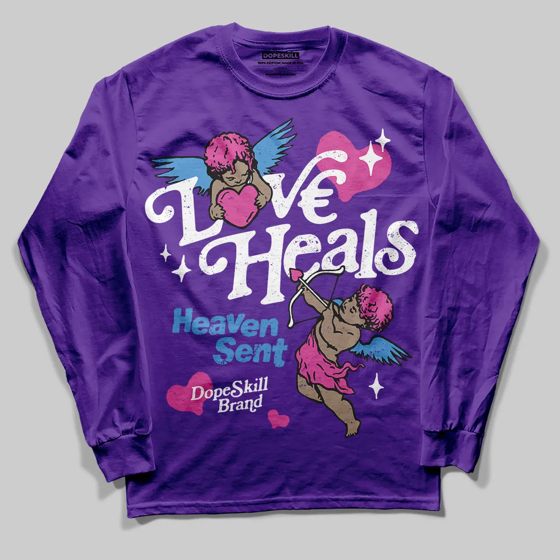 PURPLE Collection DopeSkill Long Sleeve T-Shirt New Love Heals Graphic sold by DopeSkill product image thumbnail 3