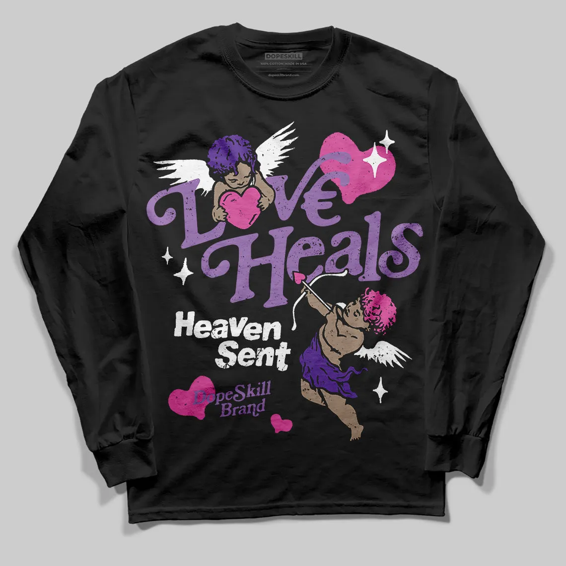 PURPLE Collection DopeSkill Long Sleeve T-Shirt New Love Heals Graphic sold by DopeSkill