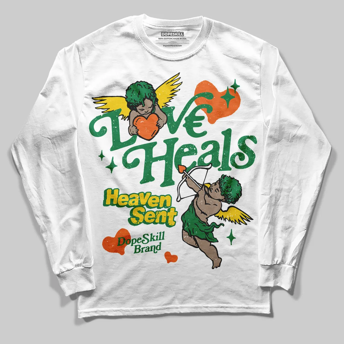 Green Collection DopeSkill Long Sleeve T-Shirt New Love Heals Graphic sold by DopeSkill