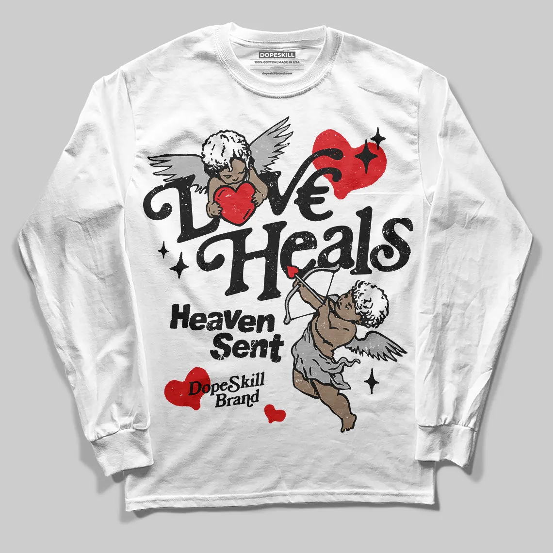 Black and White Collection DopeSkill Long Sleeve T-Shirt New Love Heals Graphic sold by DopeSkill product image thumbnail 2