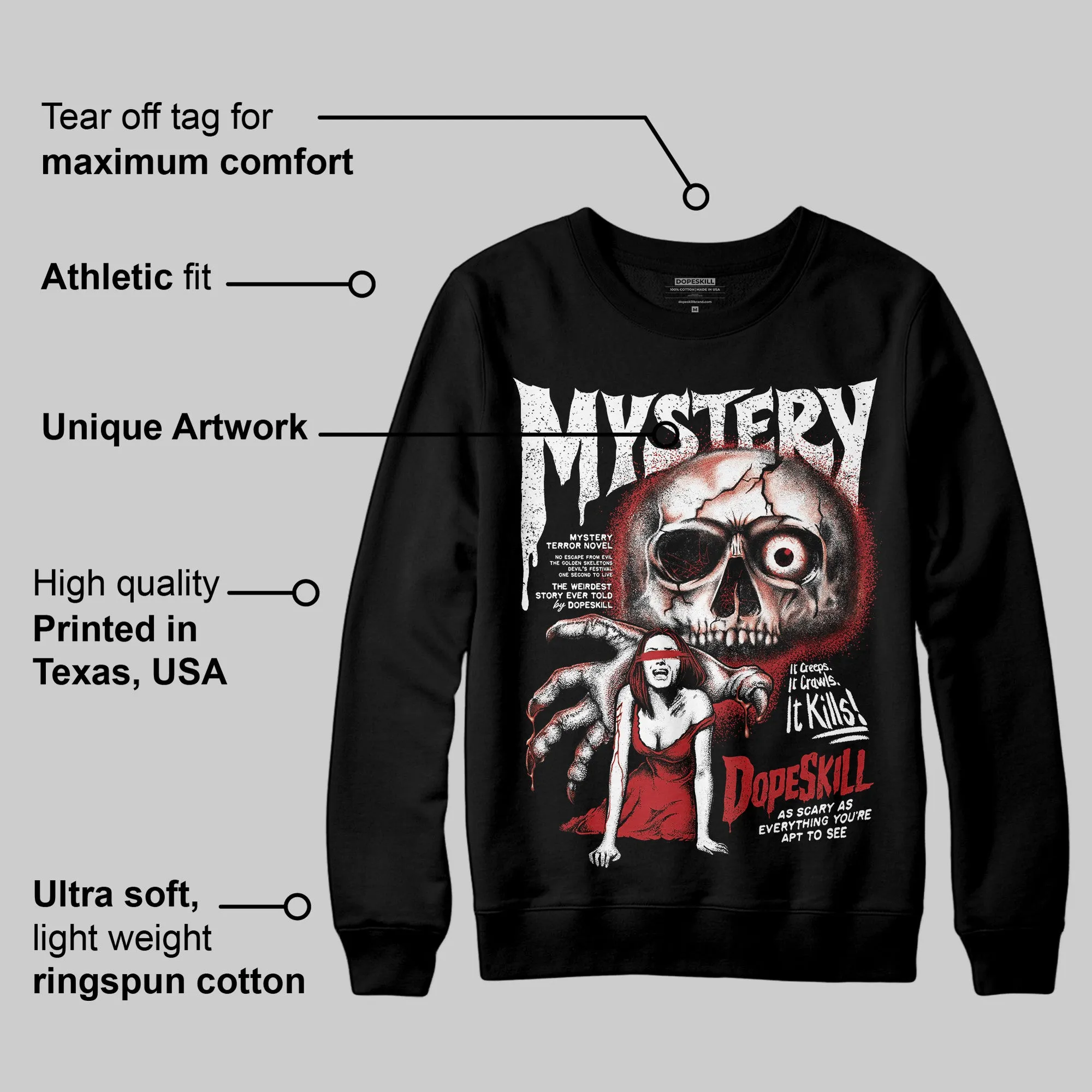 Black Toe Reimagined 1s DopeSkill Sweatshirt Mystery Ghostly Grasp Graphic sold by DopeSkill product image thumbnail 3