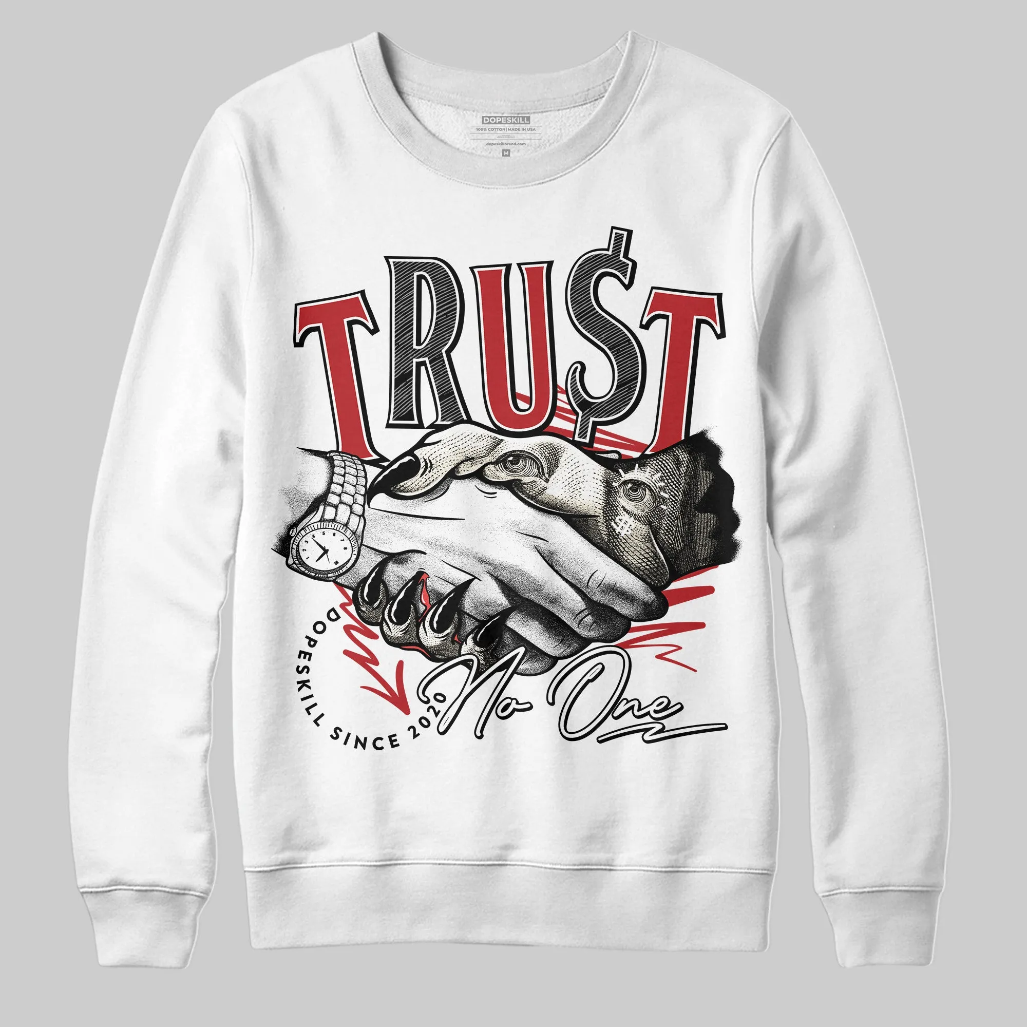 Black Toe Reimagined 1s DopeSkill Sweatshirt Trust No One Graphic sold by DopeSkill product image thumbnail 2