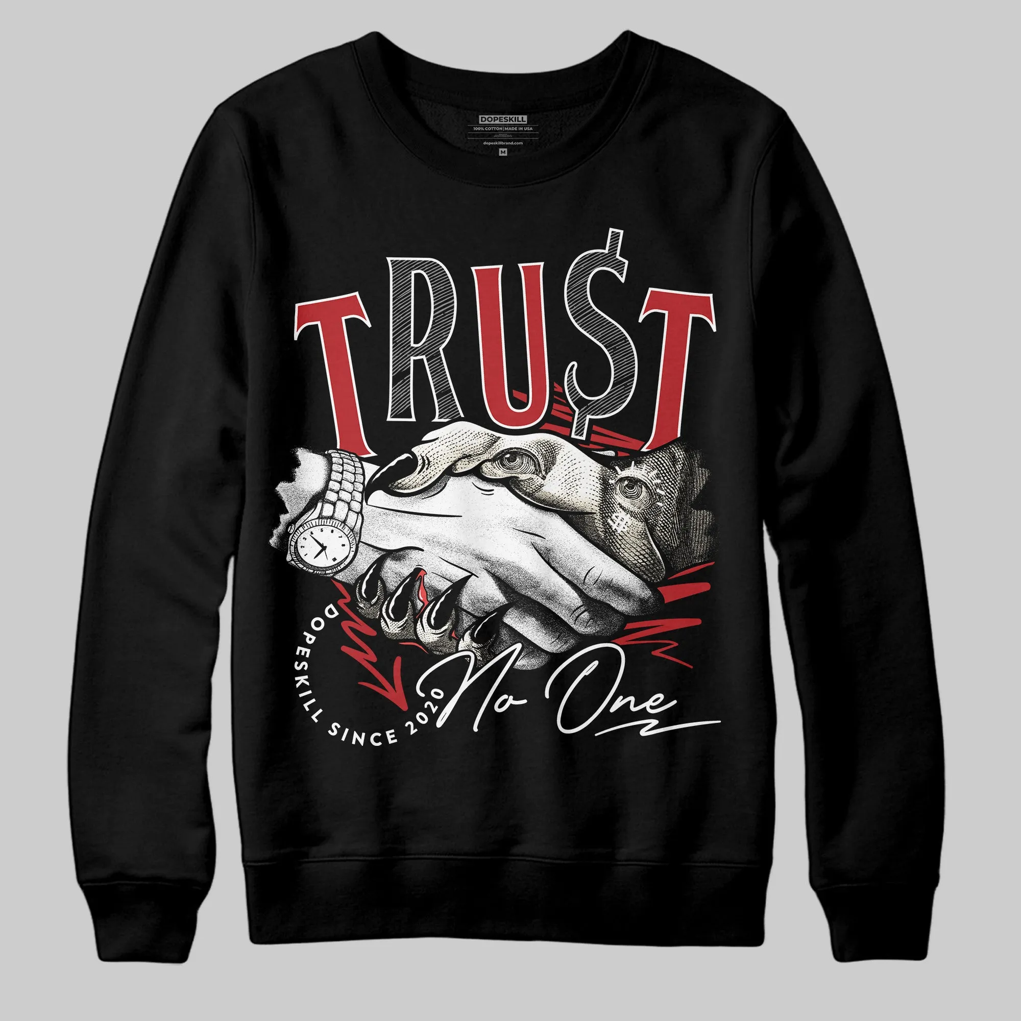 Black Toe Reimagined 1s DopeSkill Sweatshirt Trust No One Graphic sold by DopeSkill