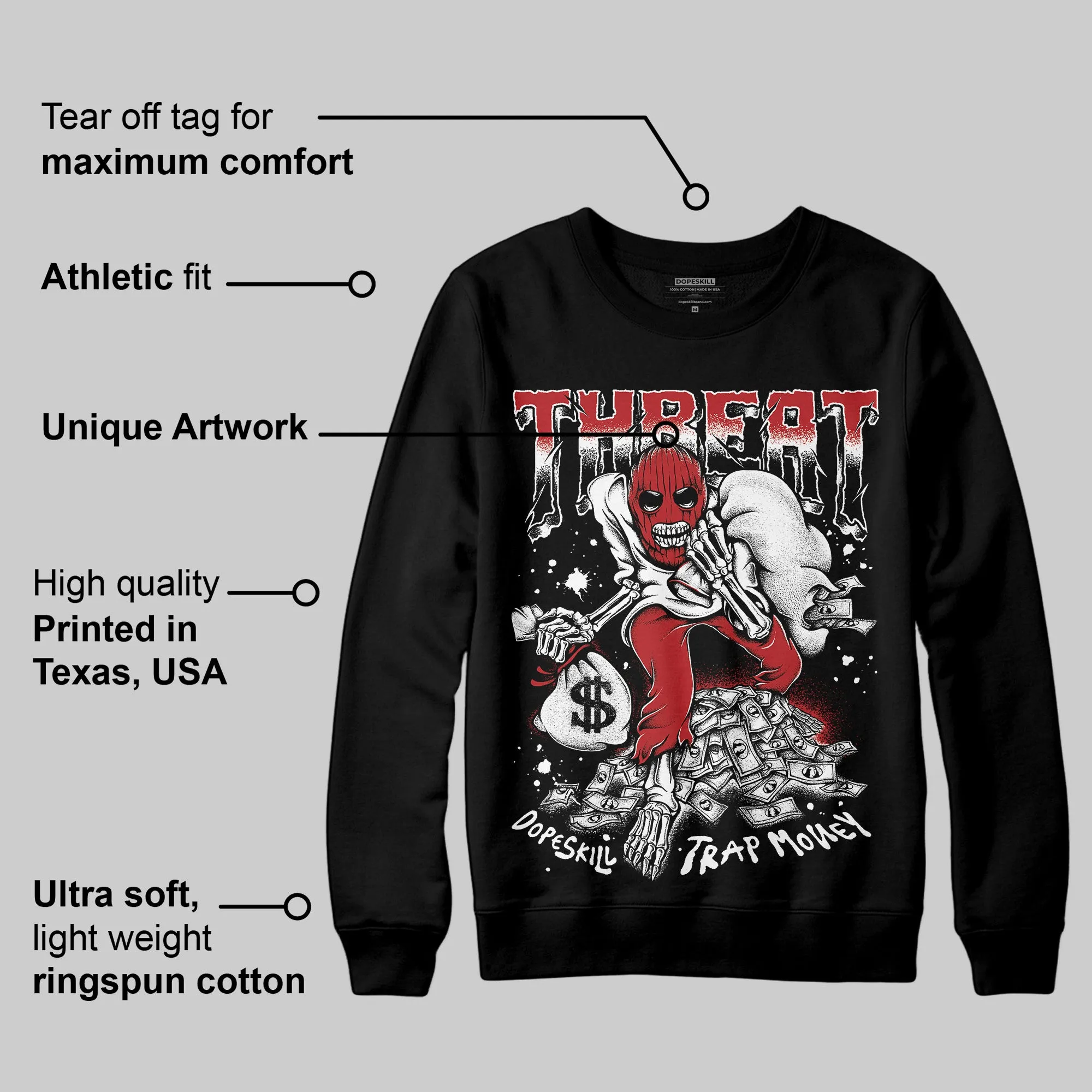 Black Toe Reimagined 1s DopeSkill Sweatshirt Threat Graphic sold by DopeSkill product image thumbnail 3